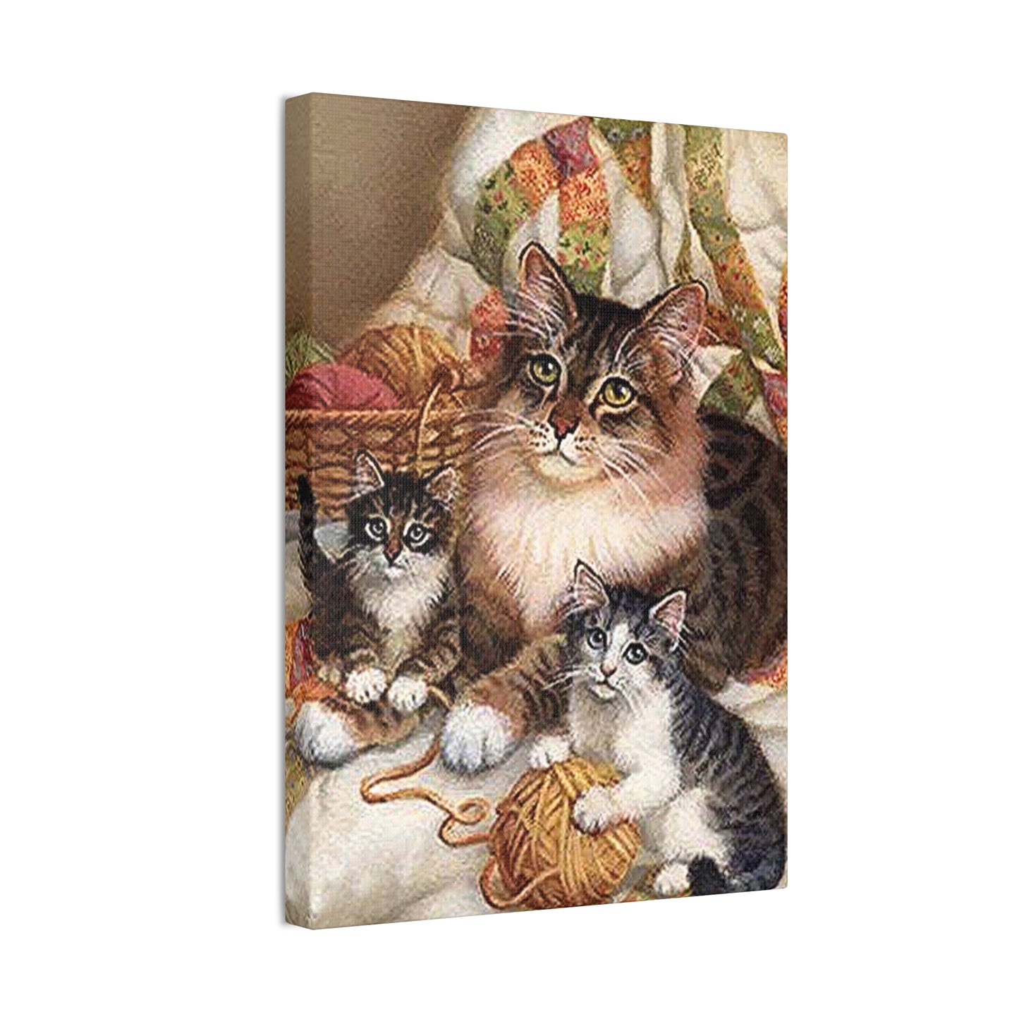 Kitty Family - Canvas Stretched, 0.75"