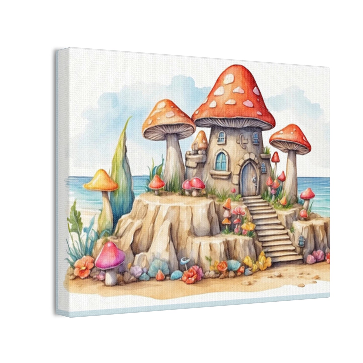 Mushroom House - Canvas Stretched, 0.75"