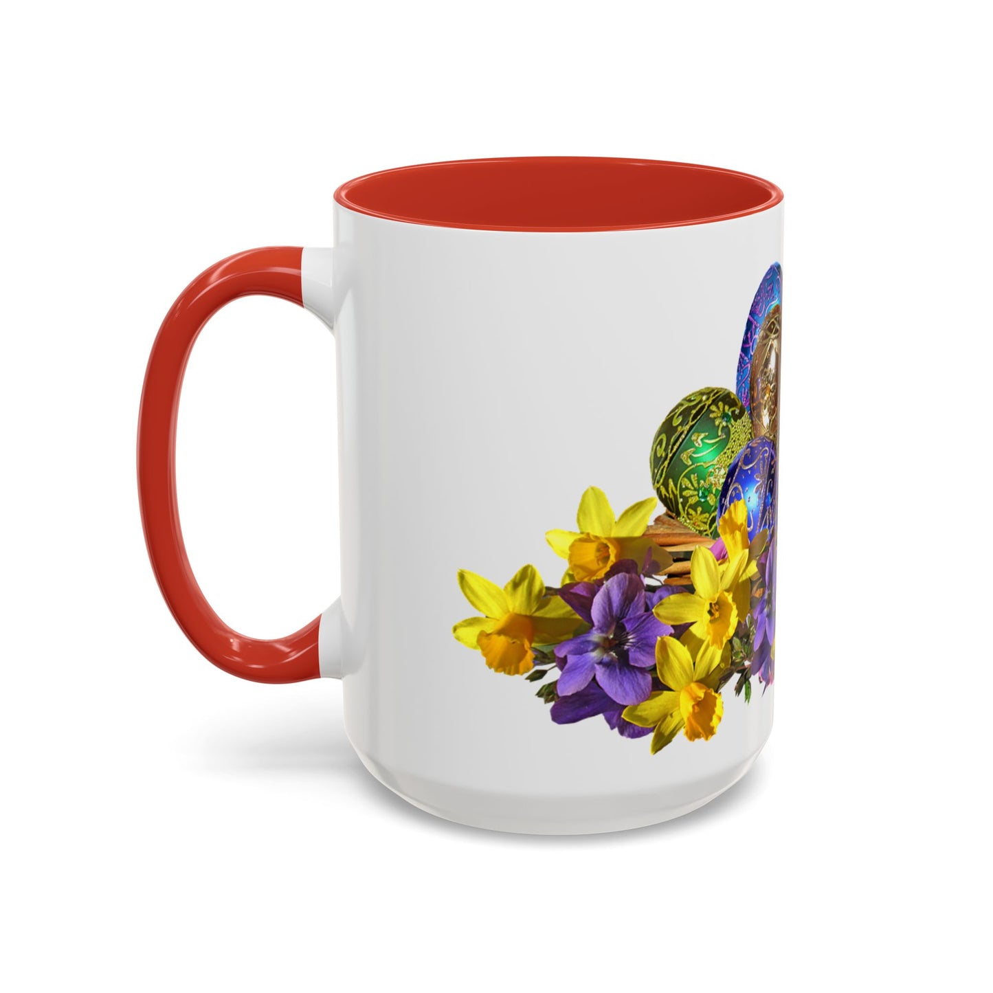 Easter Eggs - Accent Coffee Mug (11, 15oz) - Easter