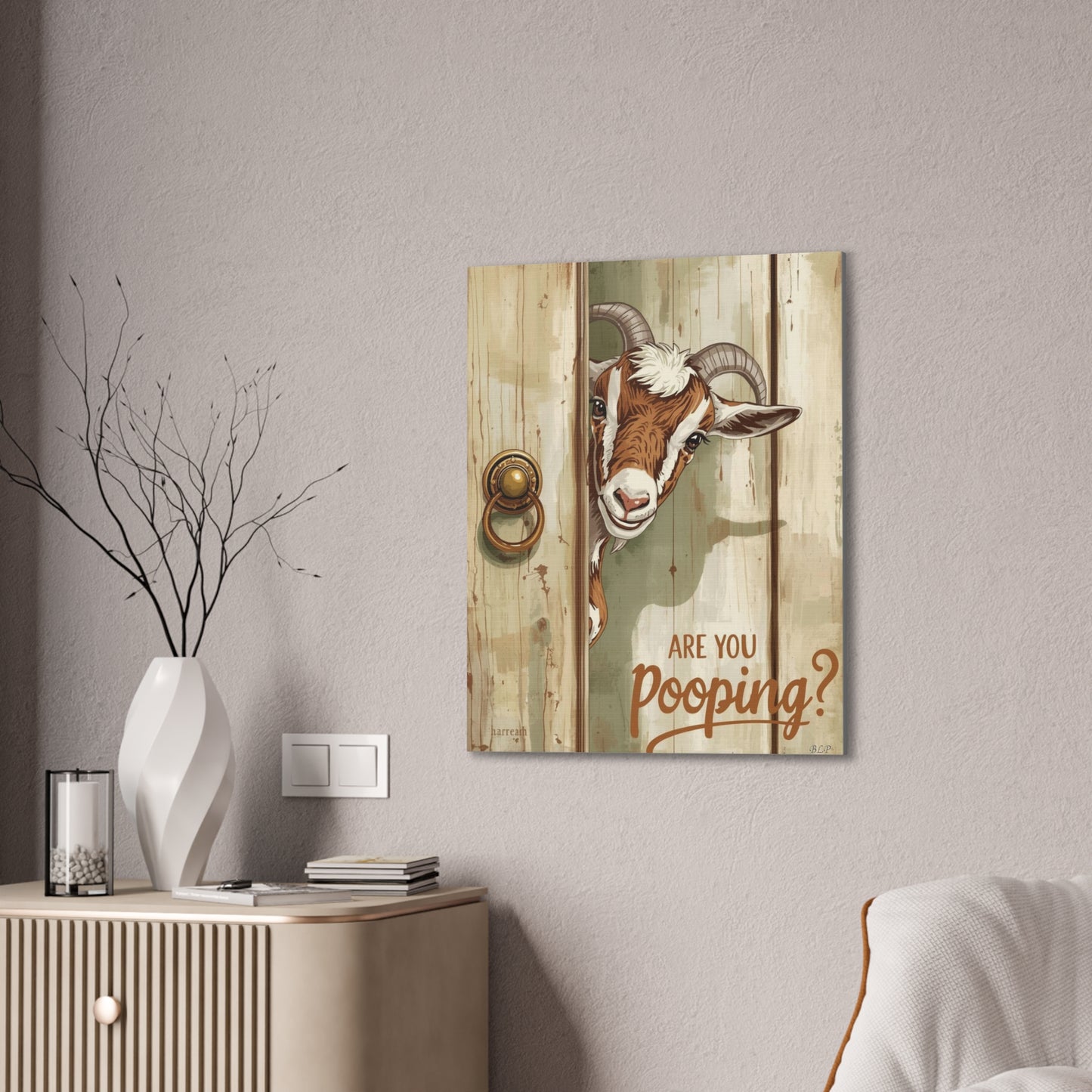 Are You Pooping - Canvas Stretched, 0.75" - 2026 Wall Art - Bathroom Humor