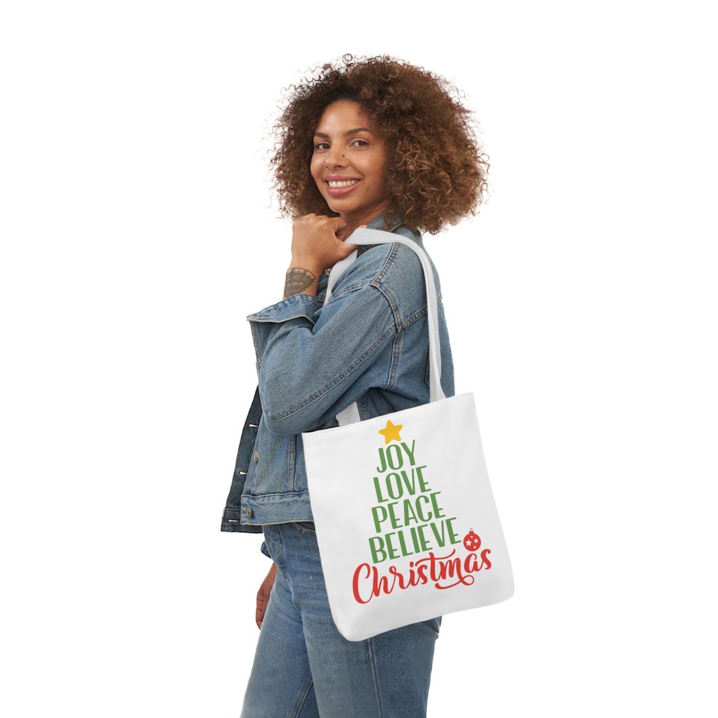 Love - Canvas Tote Bag, 5-Color Straps - Christmas