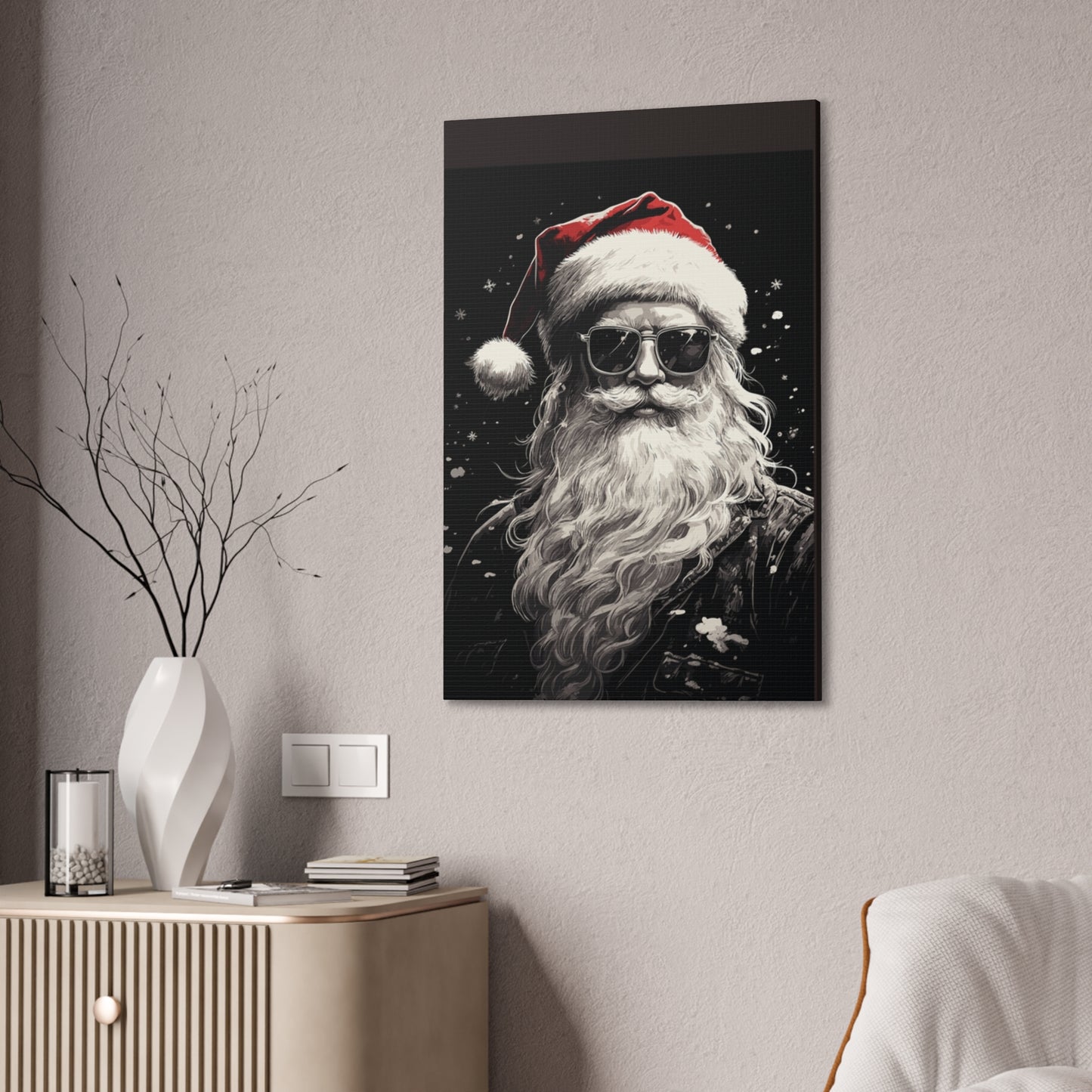 Hip Santa - Canvas Stretched, 0.75" - Christmas