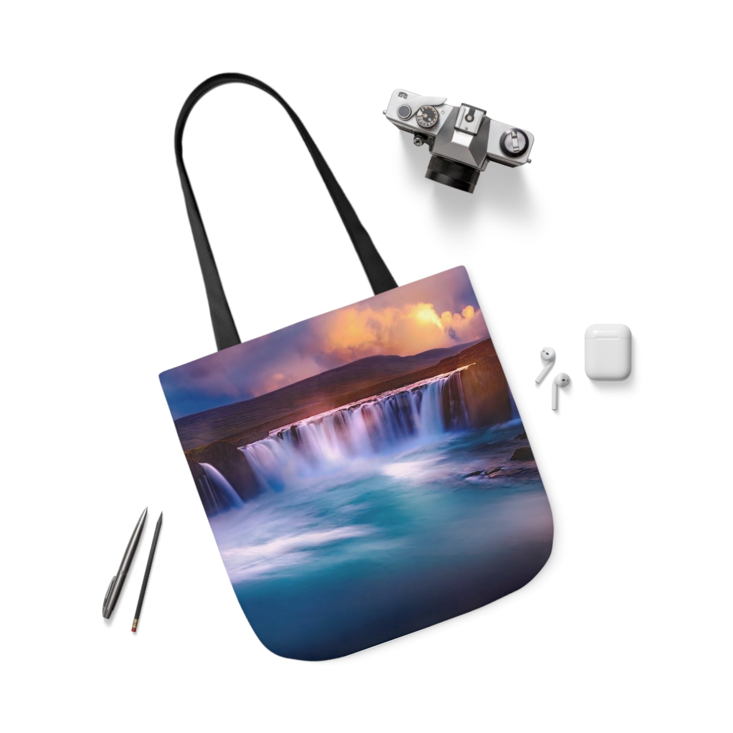 Waterfall - Canvas Tote Bag, 5-Color Straps