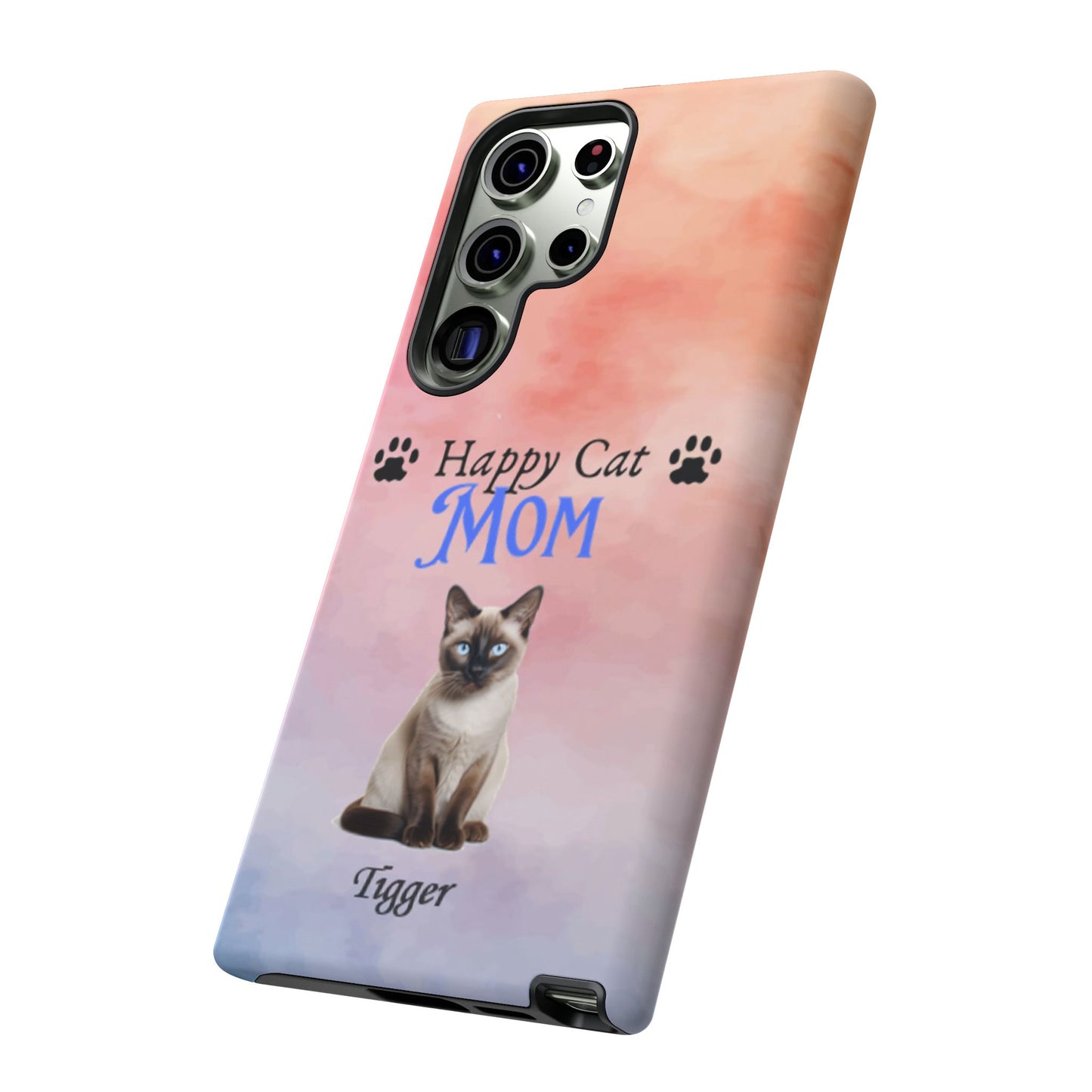 Happy Cat Mom - Personalized - Whimsical Phone Cases - Mother's Day