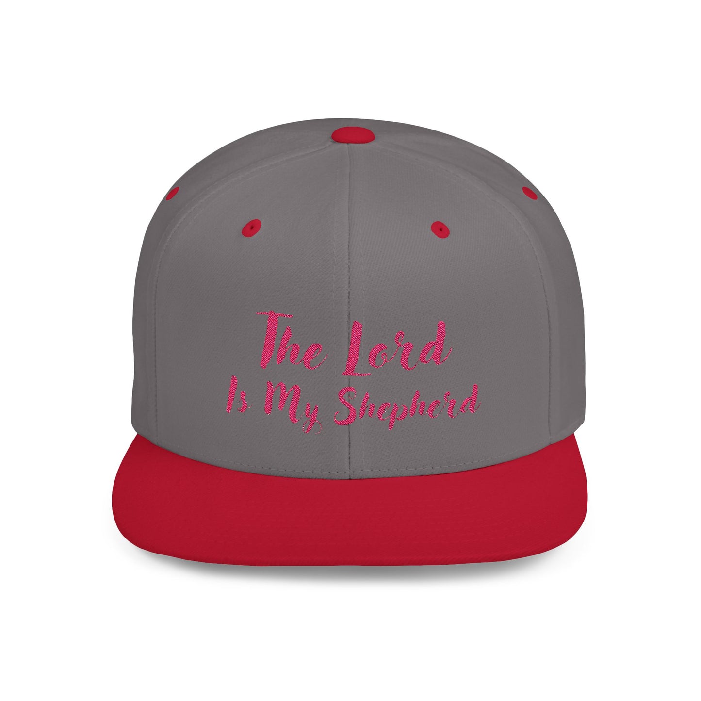 The Lord is My Shepherd - Pink - Embroidered - Flat Bill Snapback - Base Ball Cap - Easter - Mother's Day - Father's Day