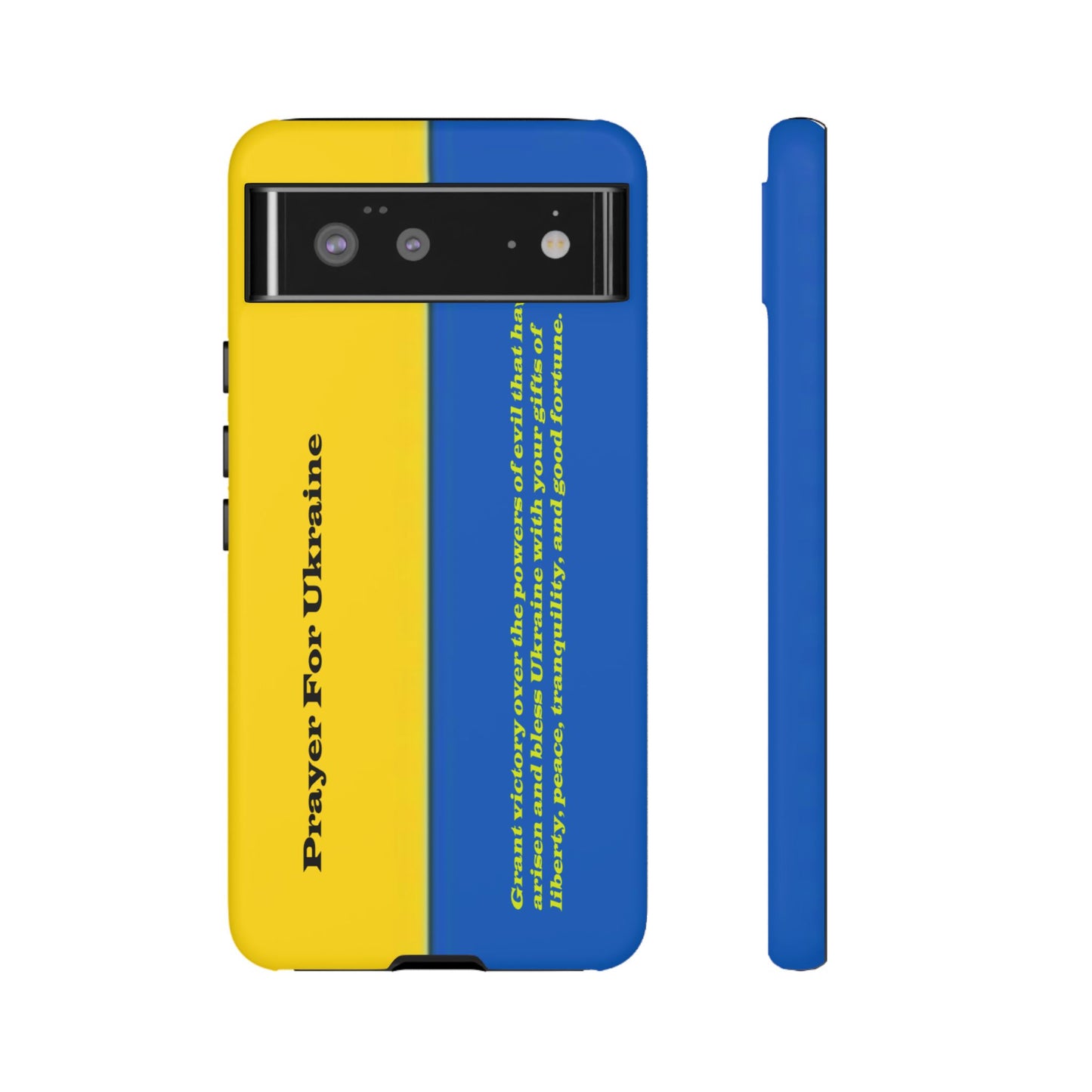 Flag of Ukraine with Prayer - Flag Phone Cases