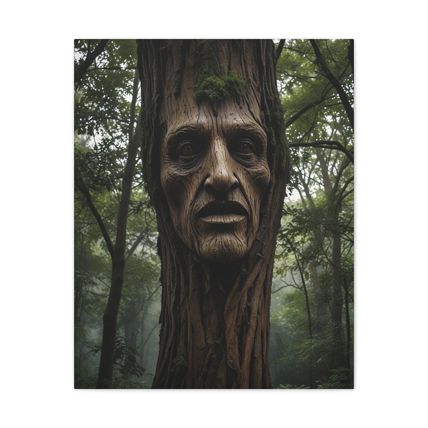 Face in the tree - Canvas Stretched, 0.75"