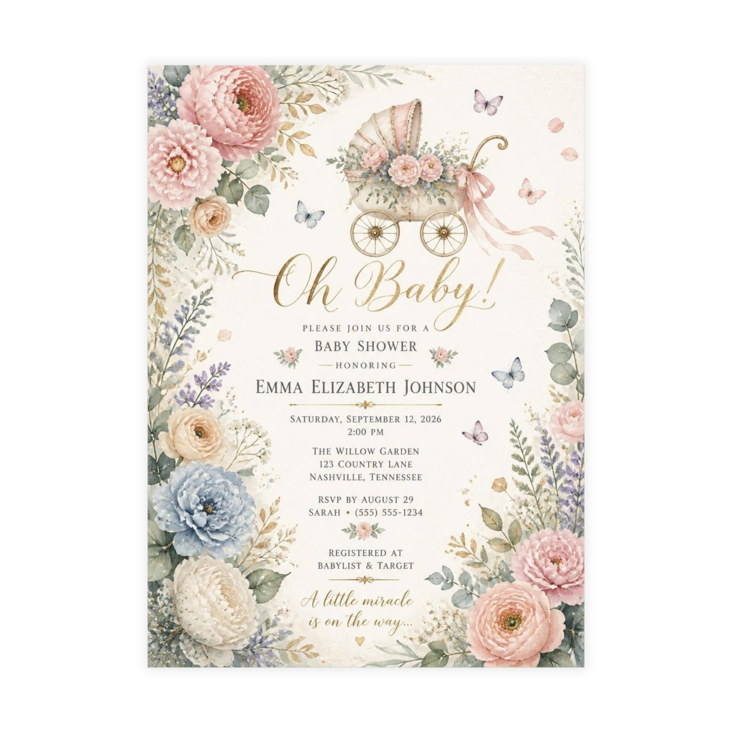 OH!  Baby Shower -Postcard Bundles (envelopes included)