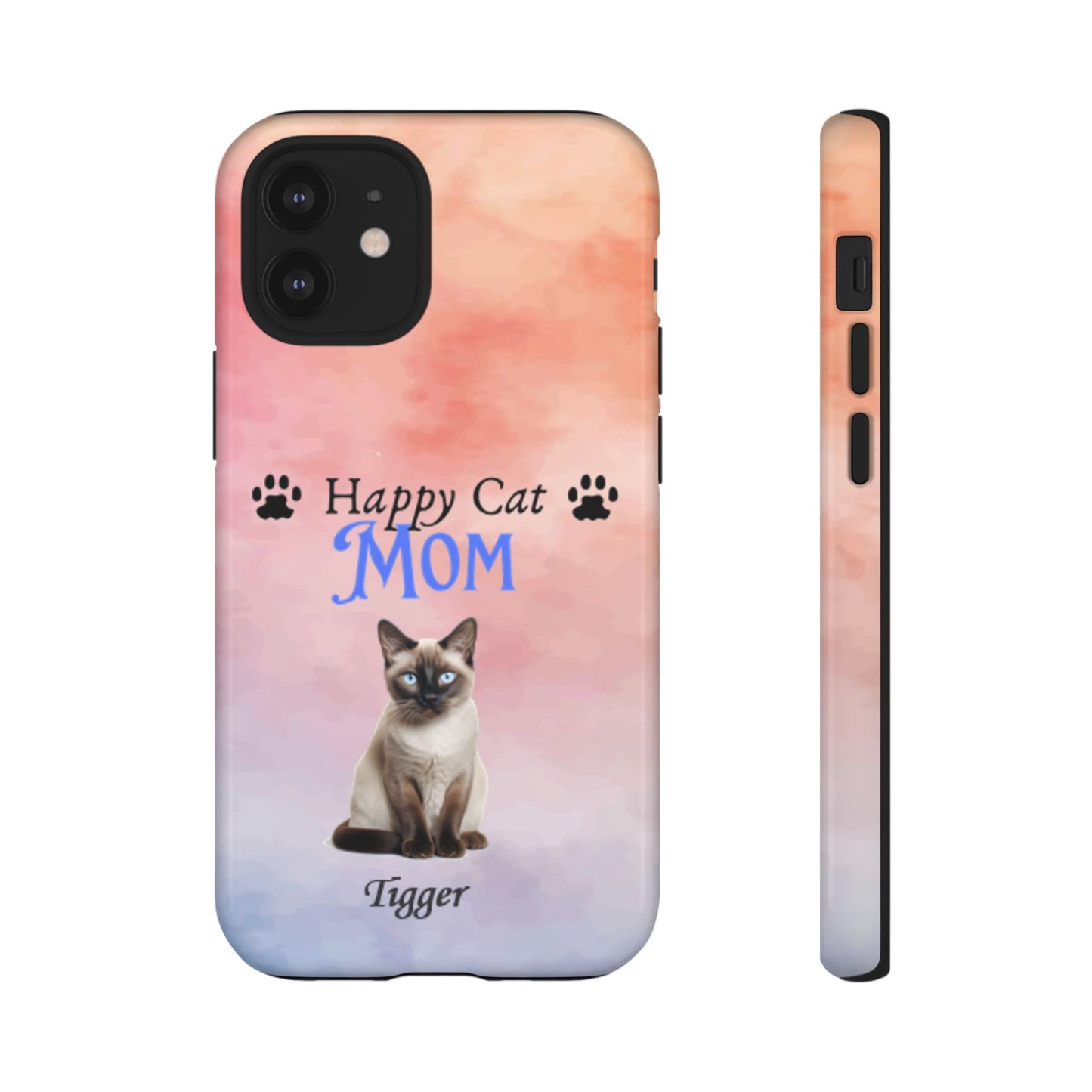 Happy Cat Mom - Personalized - Whimsical Phone Cases - Mother's Day