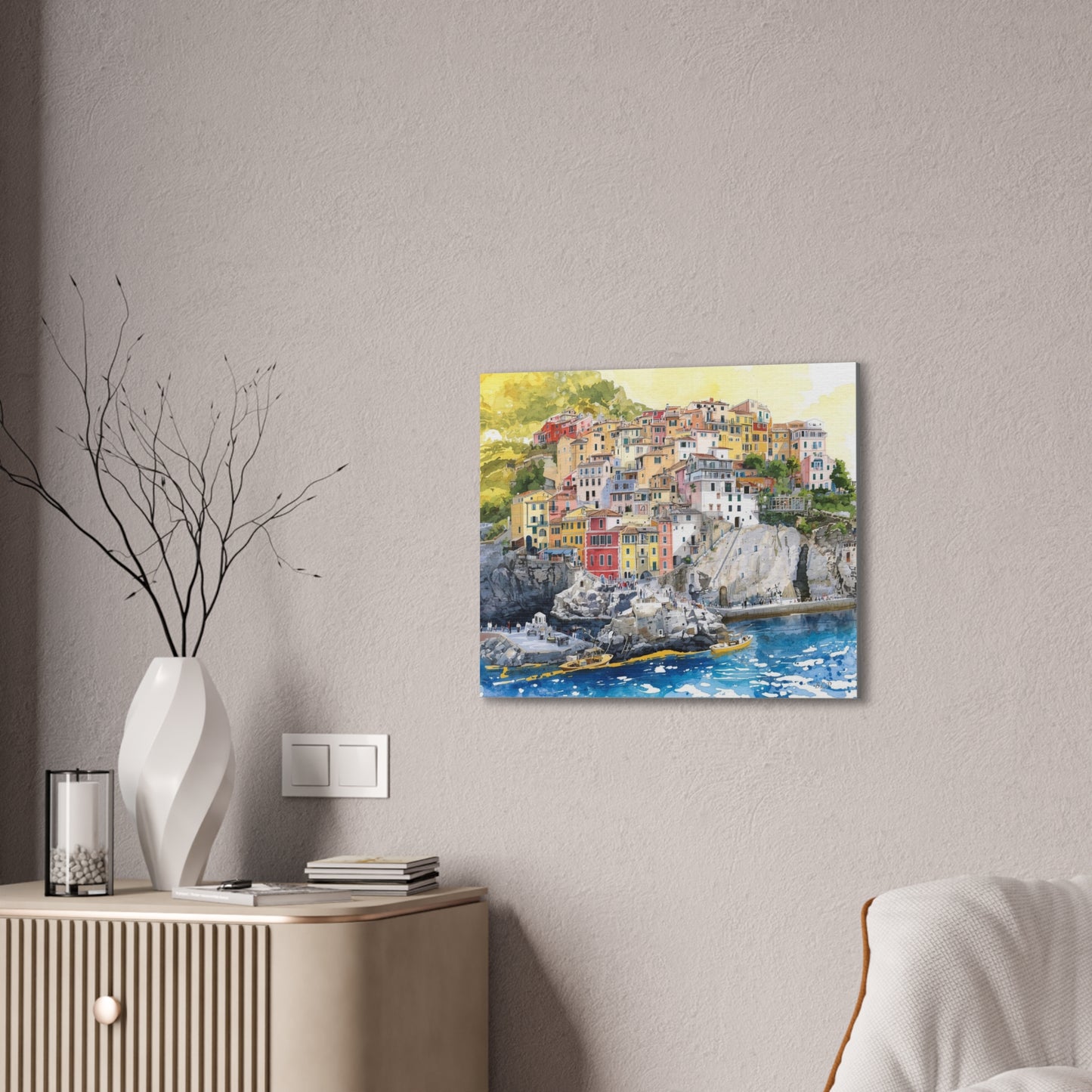 Italian Coastal City - Canvas Stretched, 0.75" - Wall Art 2026 - Scenes