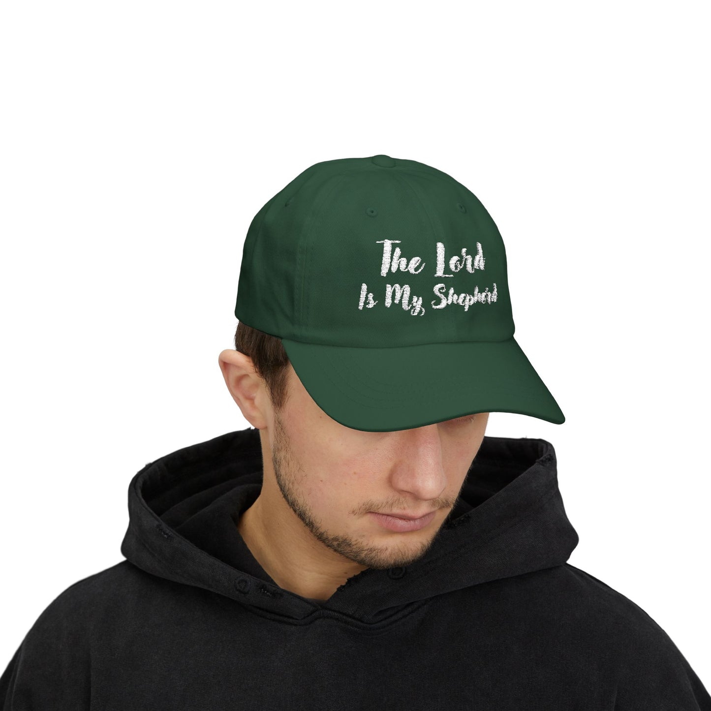 The Lord is My Shepherd in White - Embroidered - Classic Dad Baseball Cap - Easter - Mother's Day - Father's Day