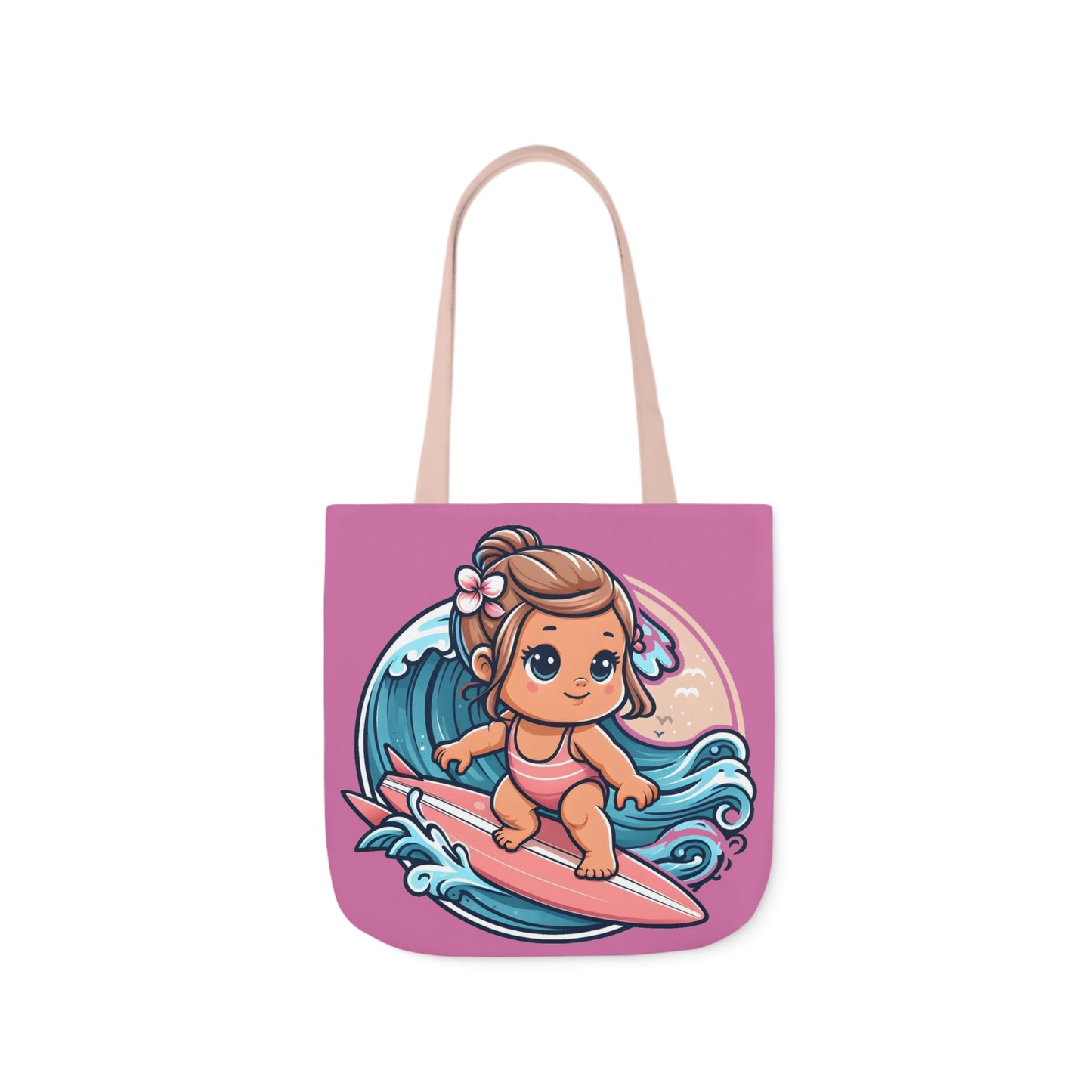 Little Surfer - Canvas Tote Bag, 5-Color Straps