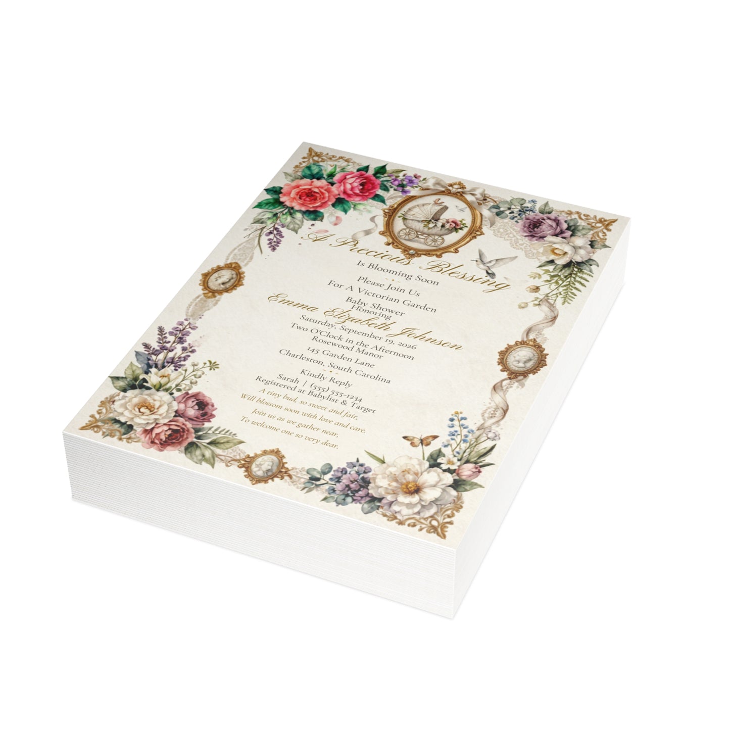 Victorian Baby Shower - Postcard Bundles (envelopes included)