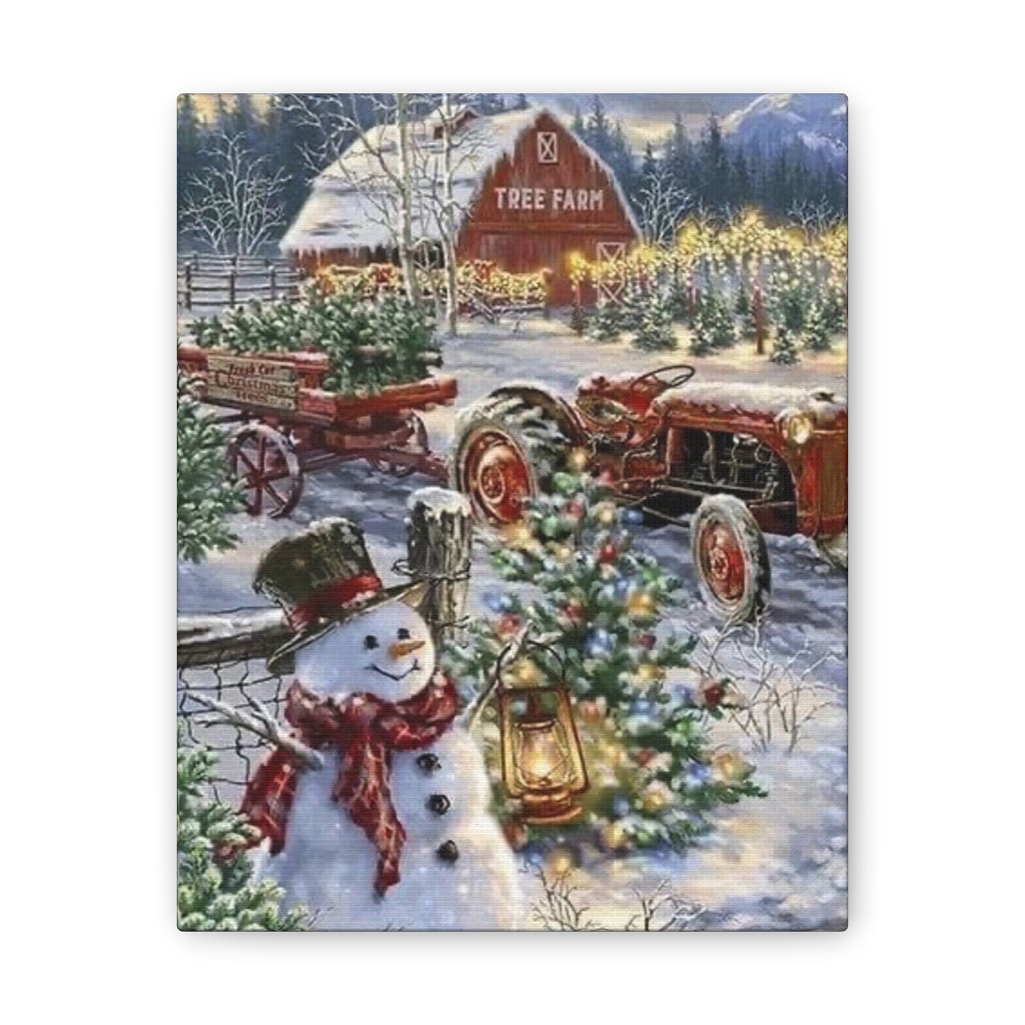 On the Farm - Canvas Stretched, 0.75" Christmas