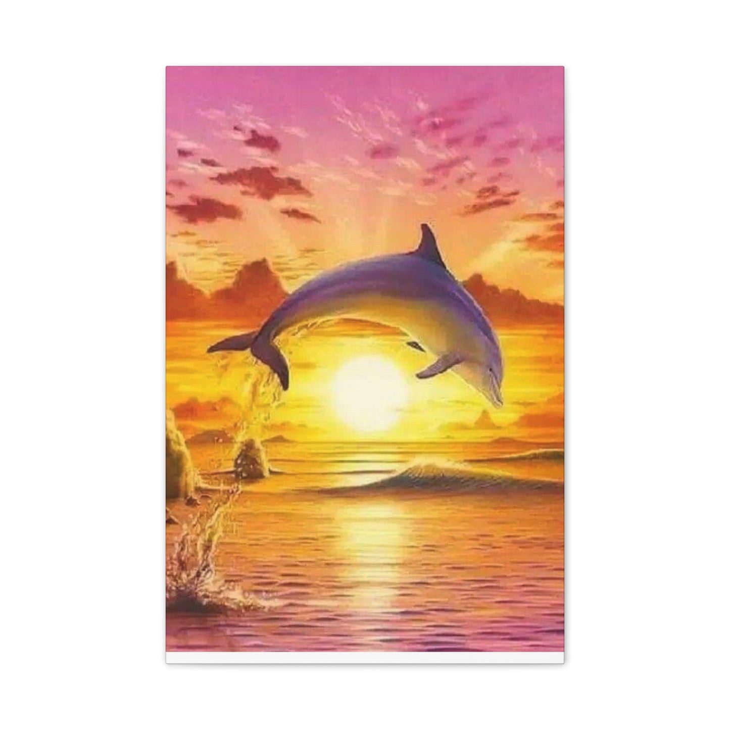 Dolphin - Canvas Stretched, 0.75"