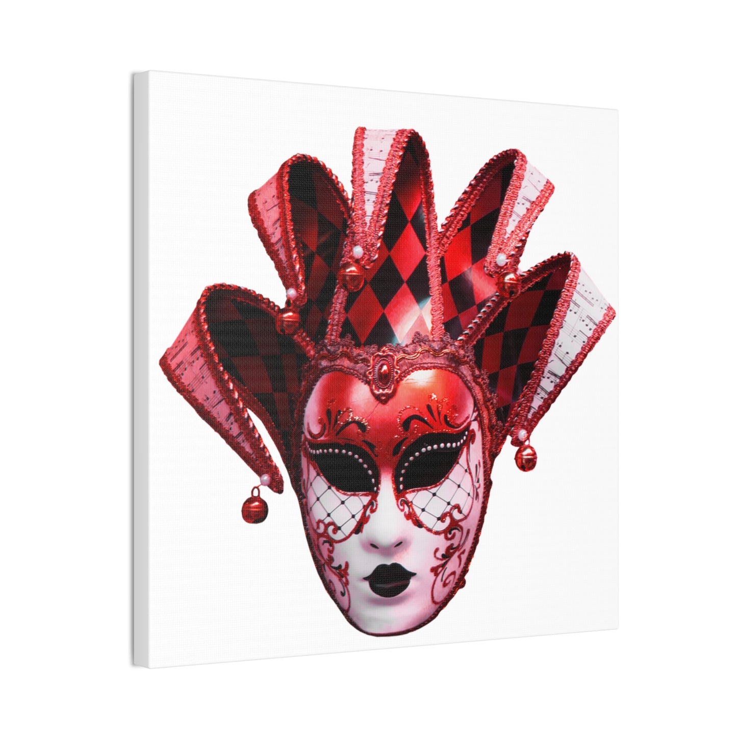 Red Carnival Mask - Canvas Stretched, 0.75"