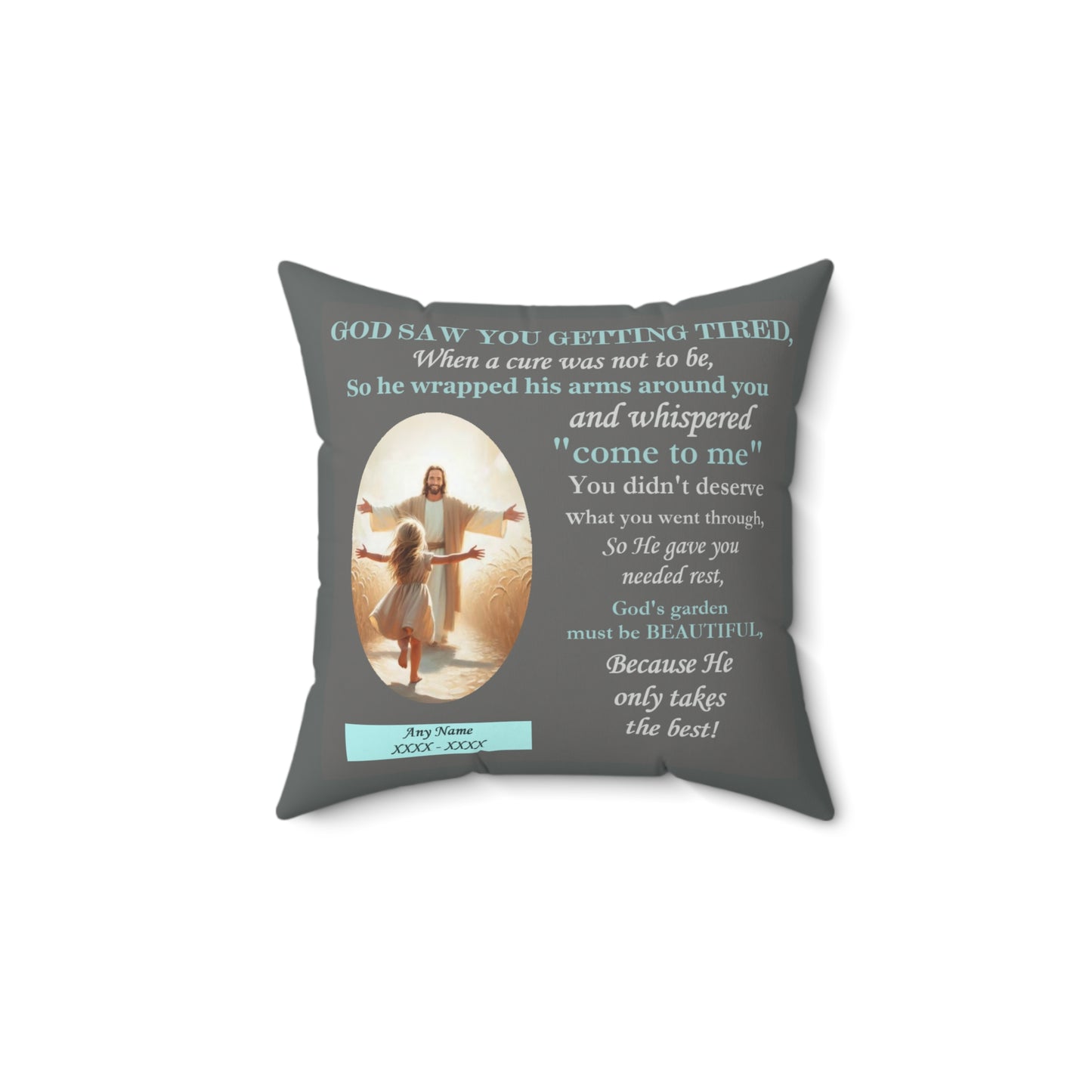 God's Garden - Personalized- Faux Suede Square Pillow _ Mother's Day - Father's Day