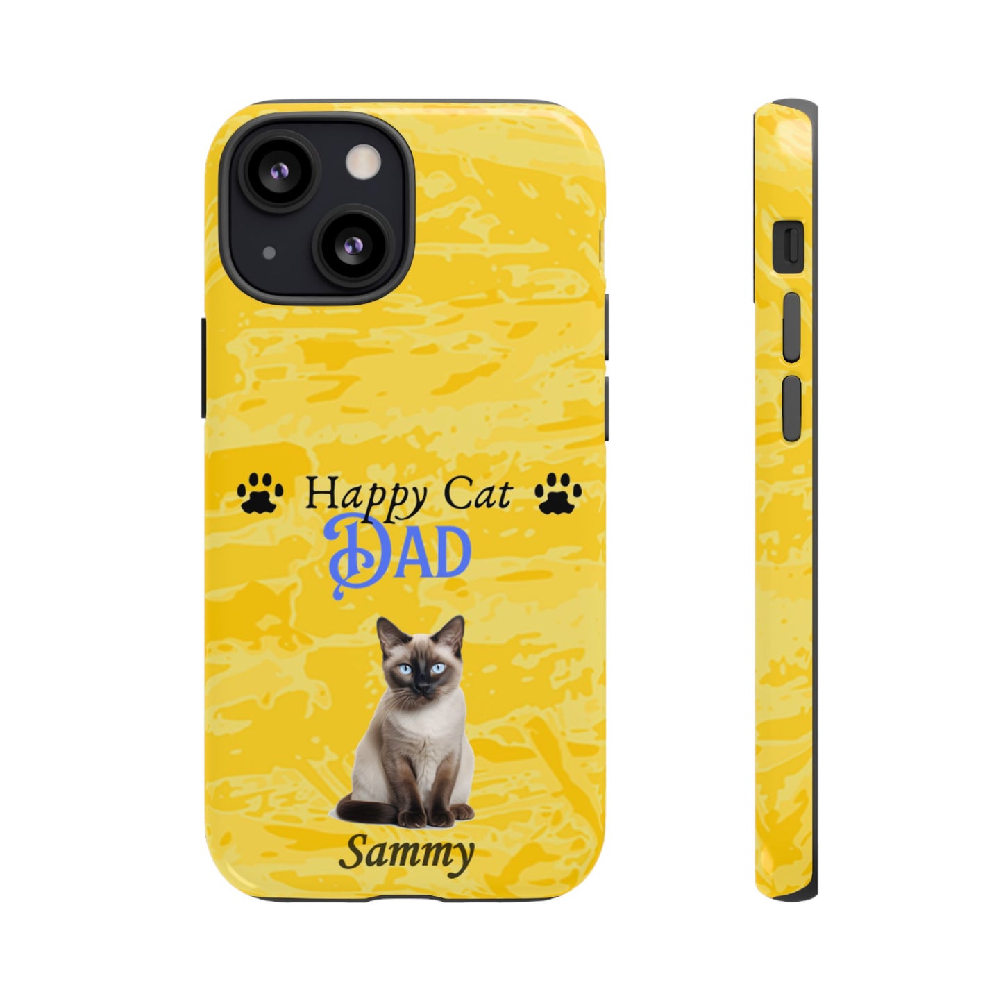 Happy Cat Dad - Personalized - Whimsical Phone Cases - Father's Day