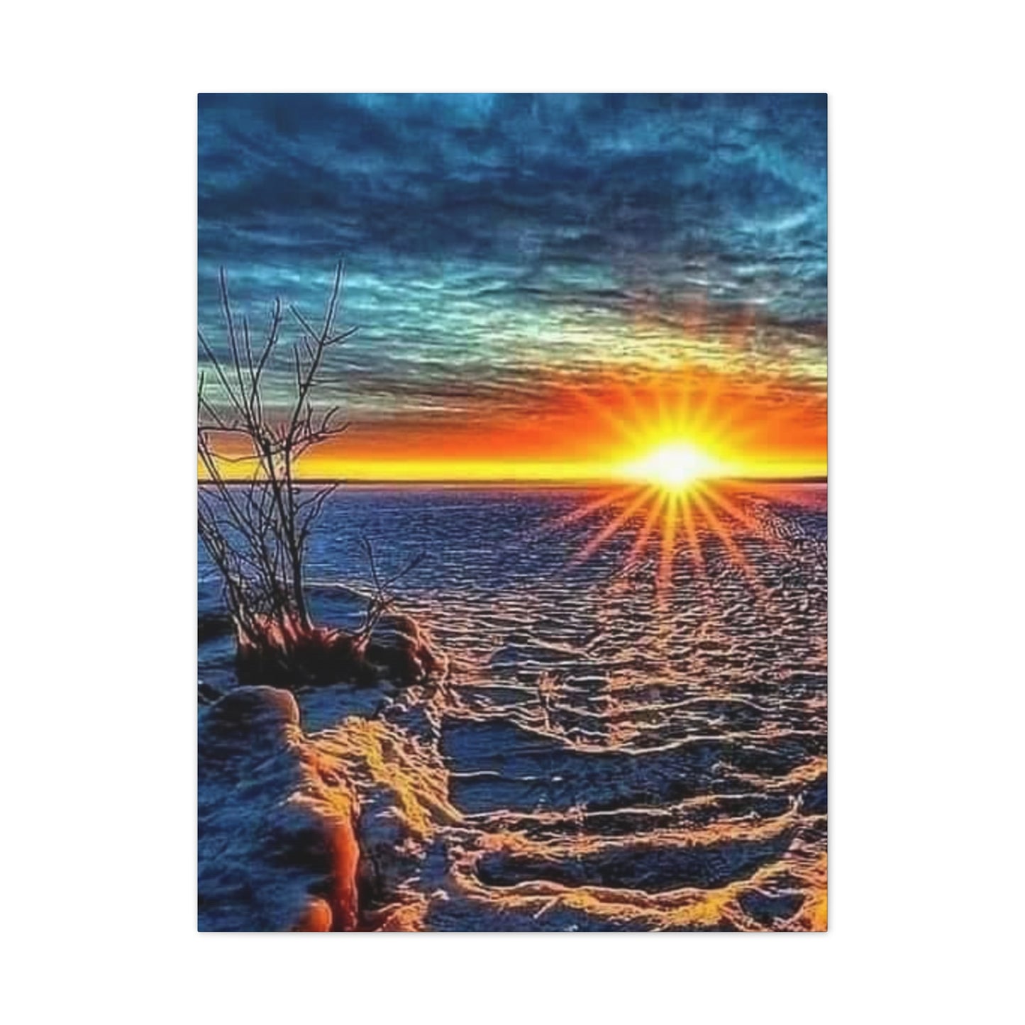 Sunrise on the Ocean - Canvas Stretched, 0.75"