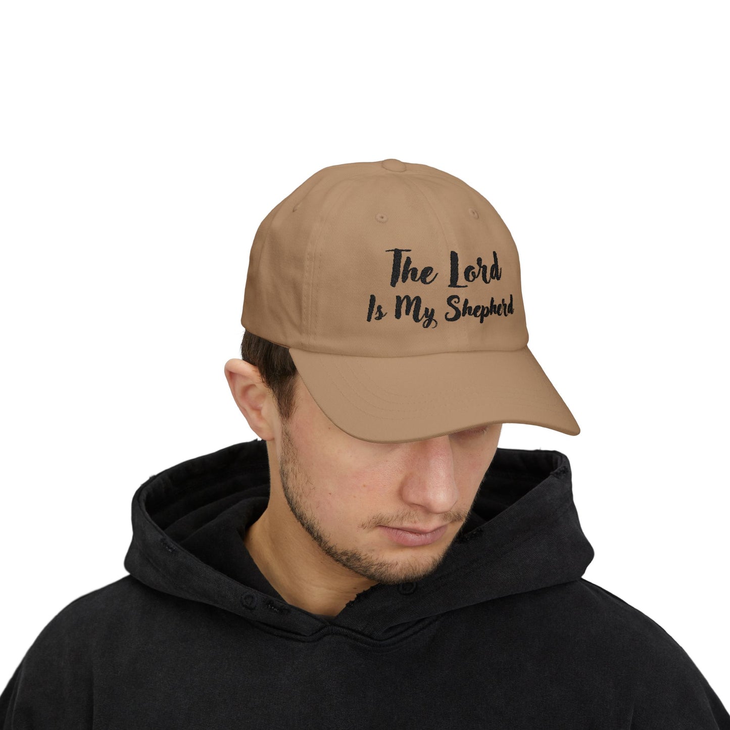 The Lord is My Shepherd in Black - Embroidered - Classic Dad Baseball Cap - Easter - Mother's Day - Father's Day