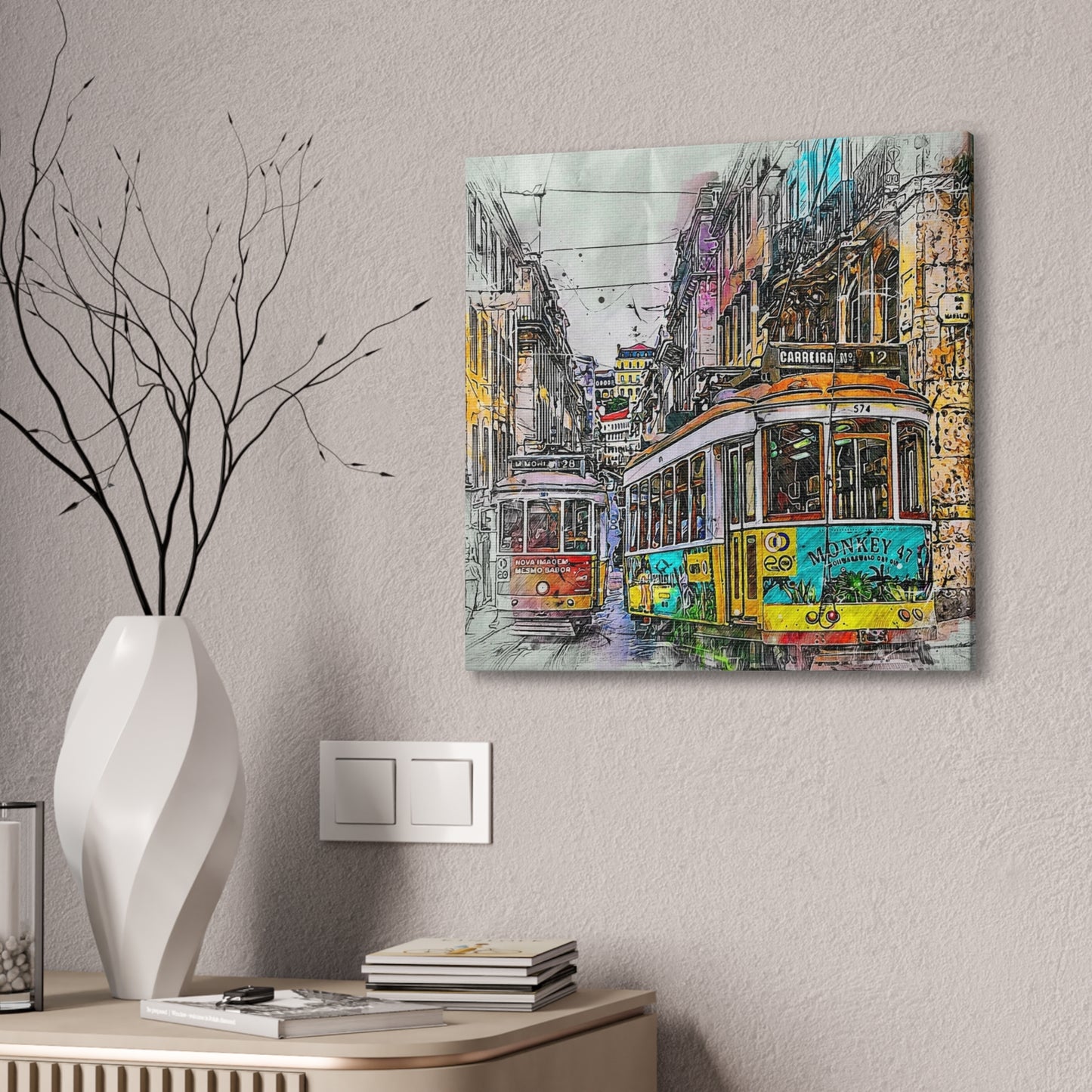 Street Cars - Canvas Stretched, 0.75"