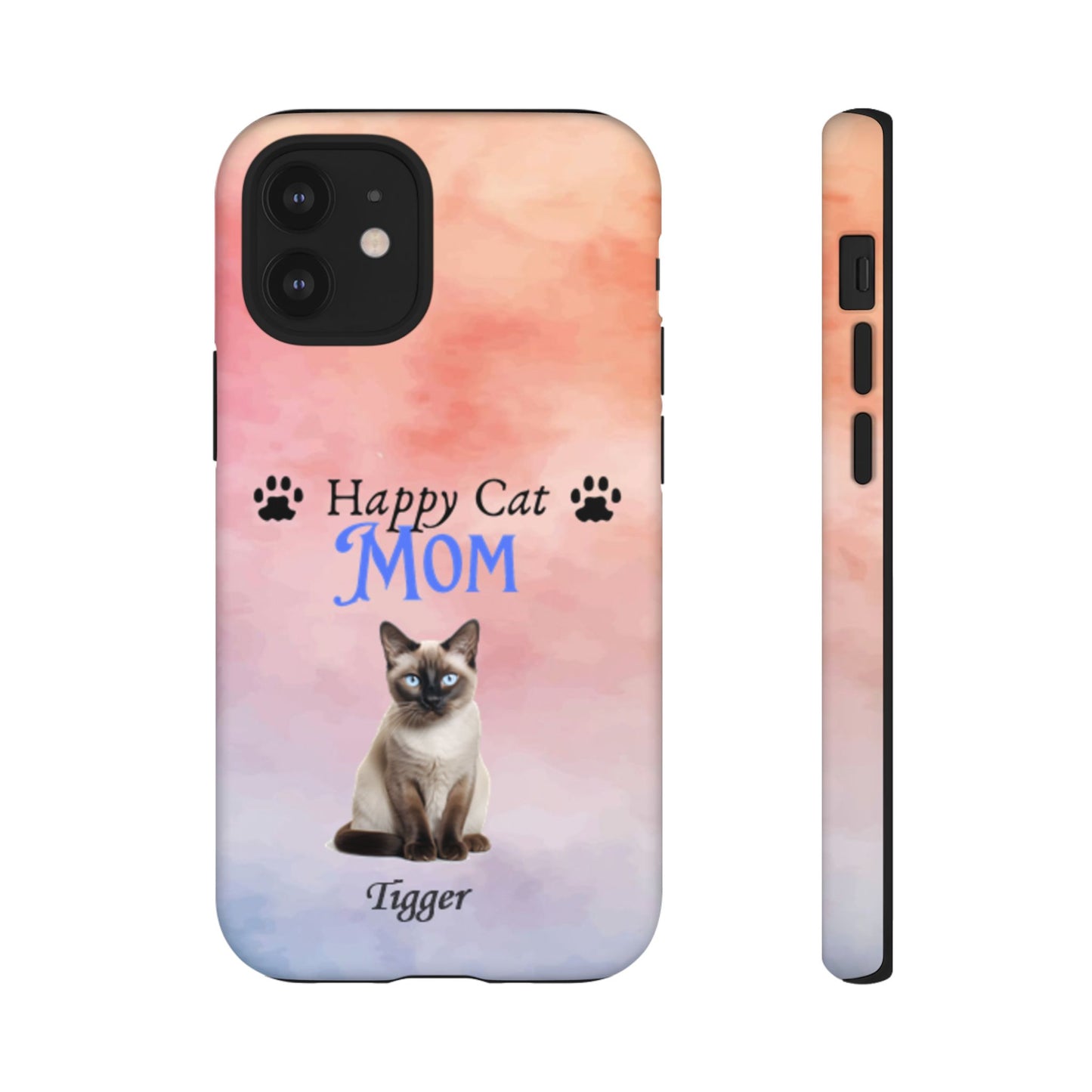 Happy Cat Mom - Personalized - Whimsical Phone Cases - Mother's Day