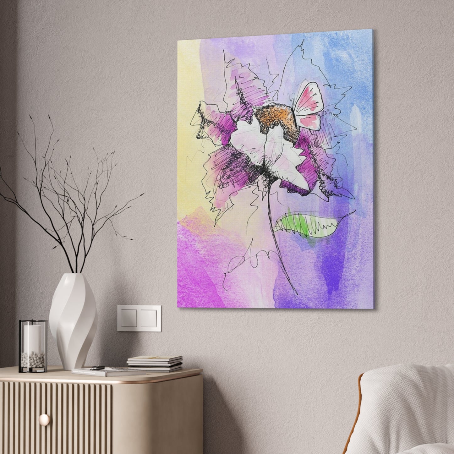 Abstract Flower - Canvas Stretched, 0.75"