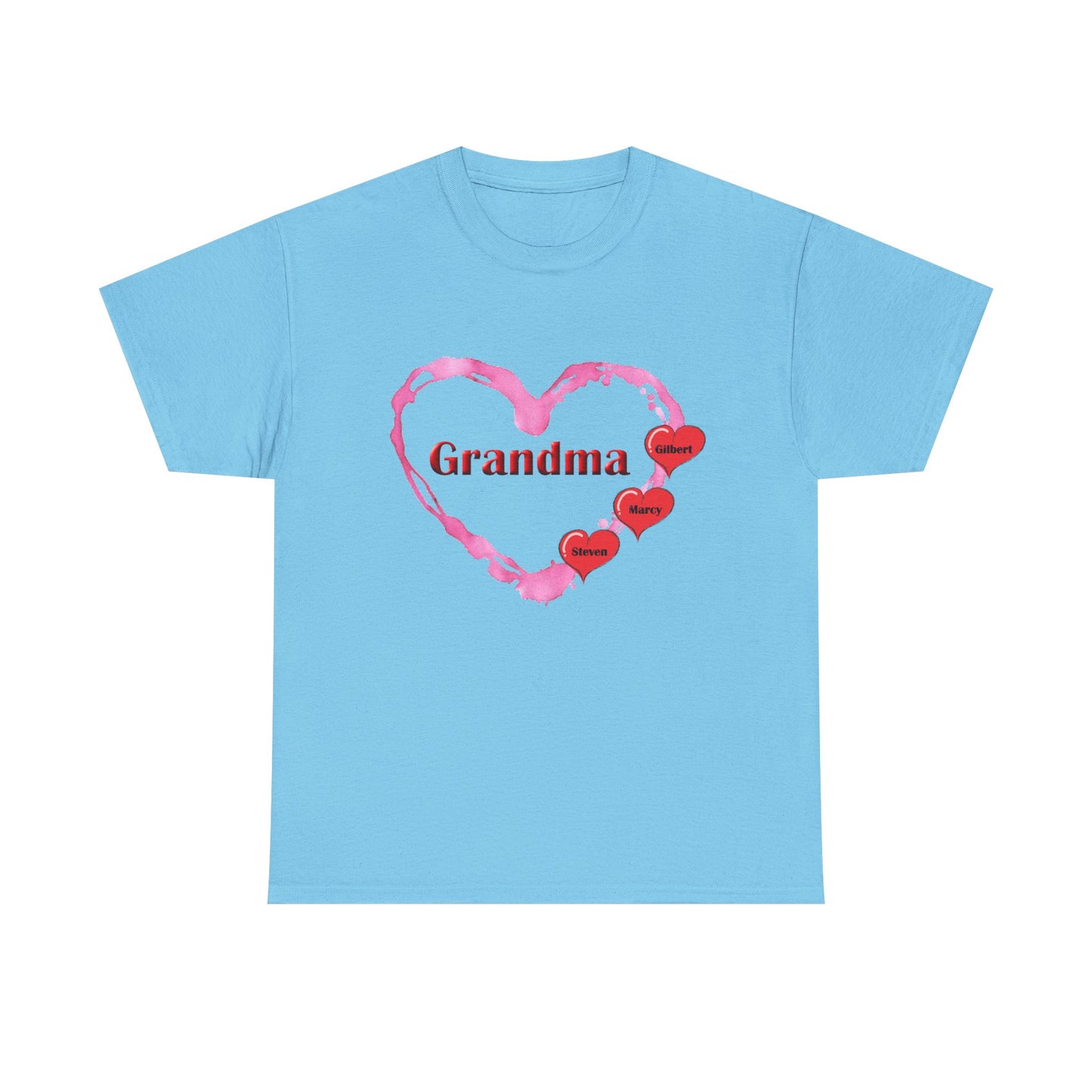 Grandma Love - Personalized - Unisex Heavy Cotton T-Shirt Mother's Day