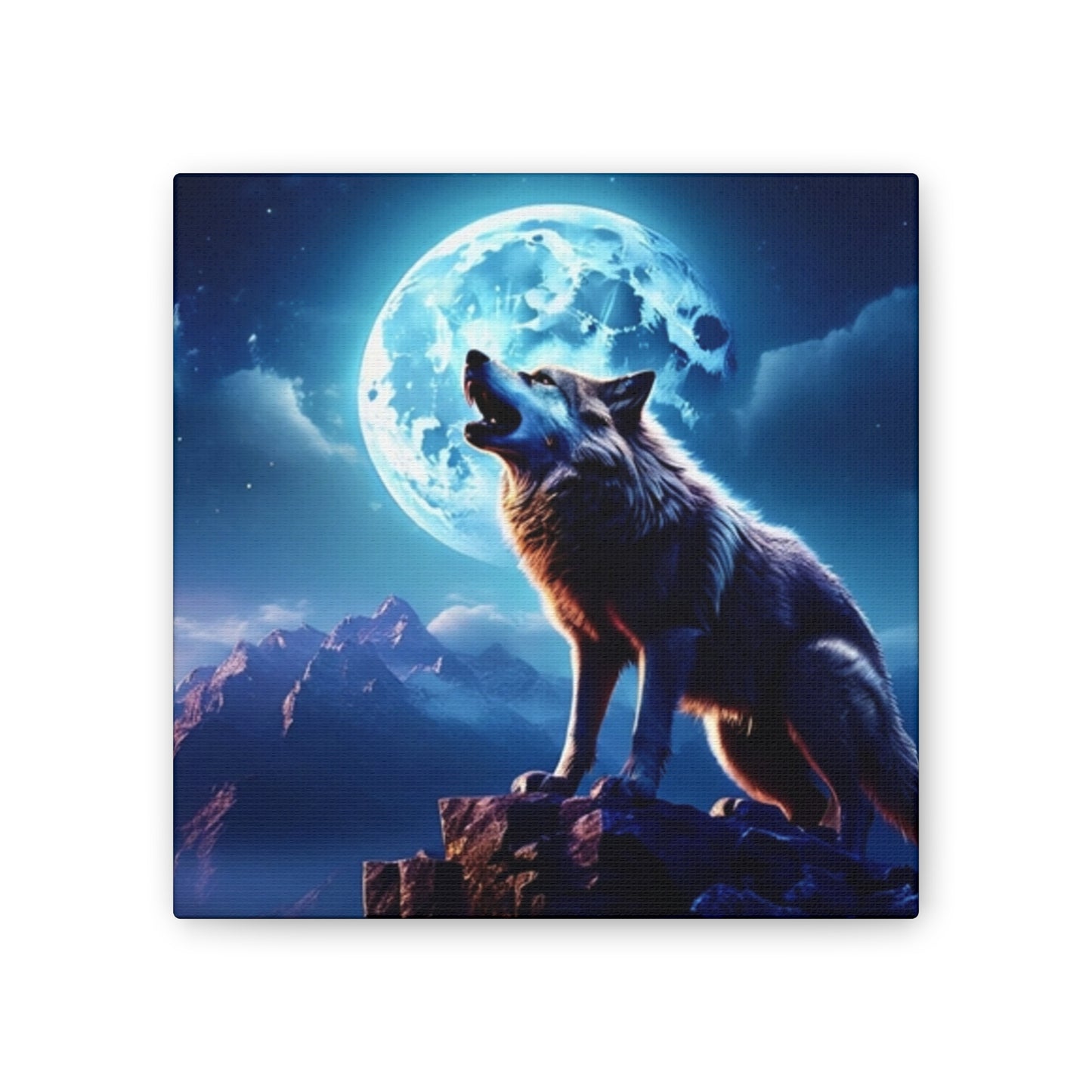 Howling Wolf - Canvas Stretched, 0.75"