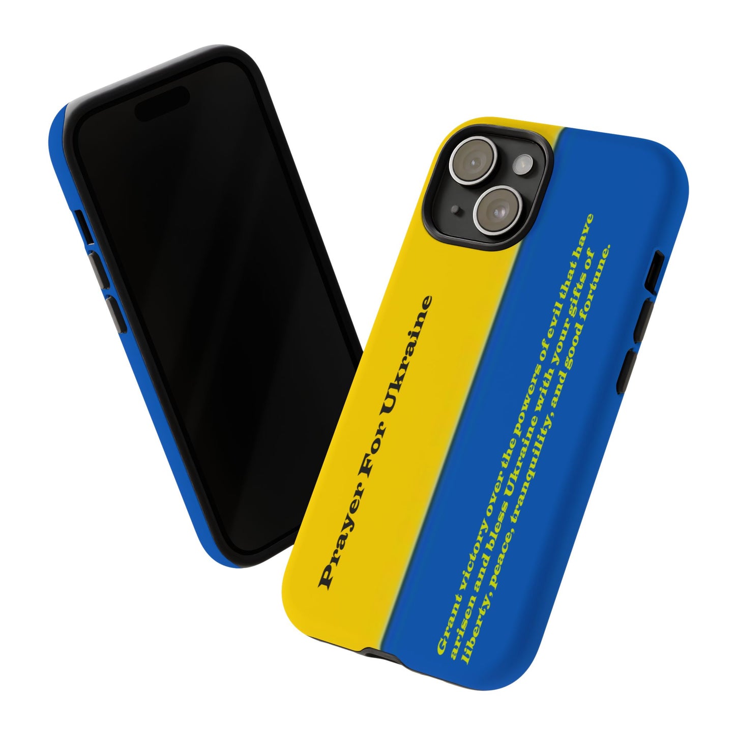 Flag of Ukraine with Prayer - Flag Phone Cases