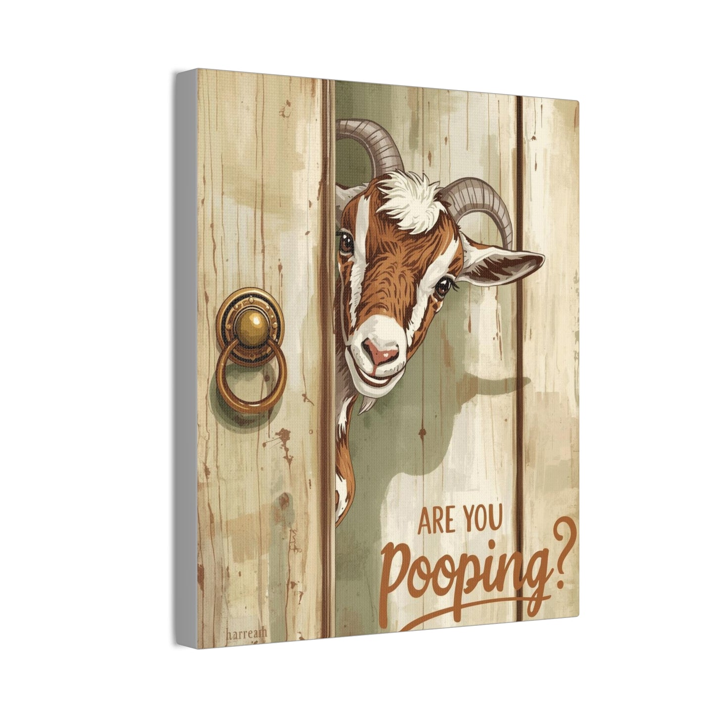 Are You Pooping - Canvas Stretched, 0.75" - 2026 Wall Art - Bathroom Humor