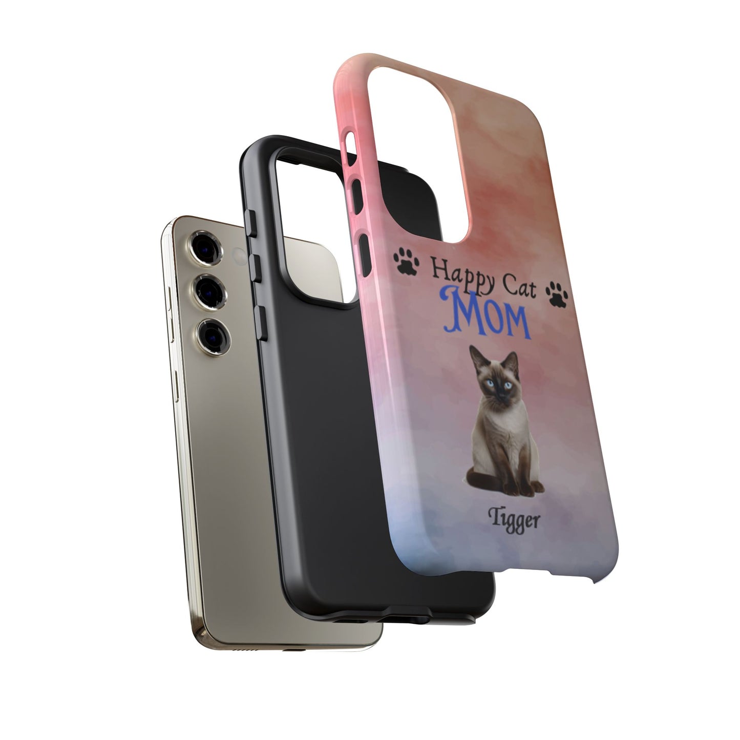 Happy Cat Mom - Personalized - Whimsical Phone Cases - Mother's Day