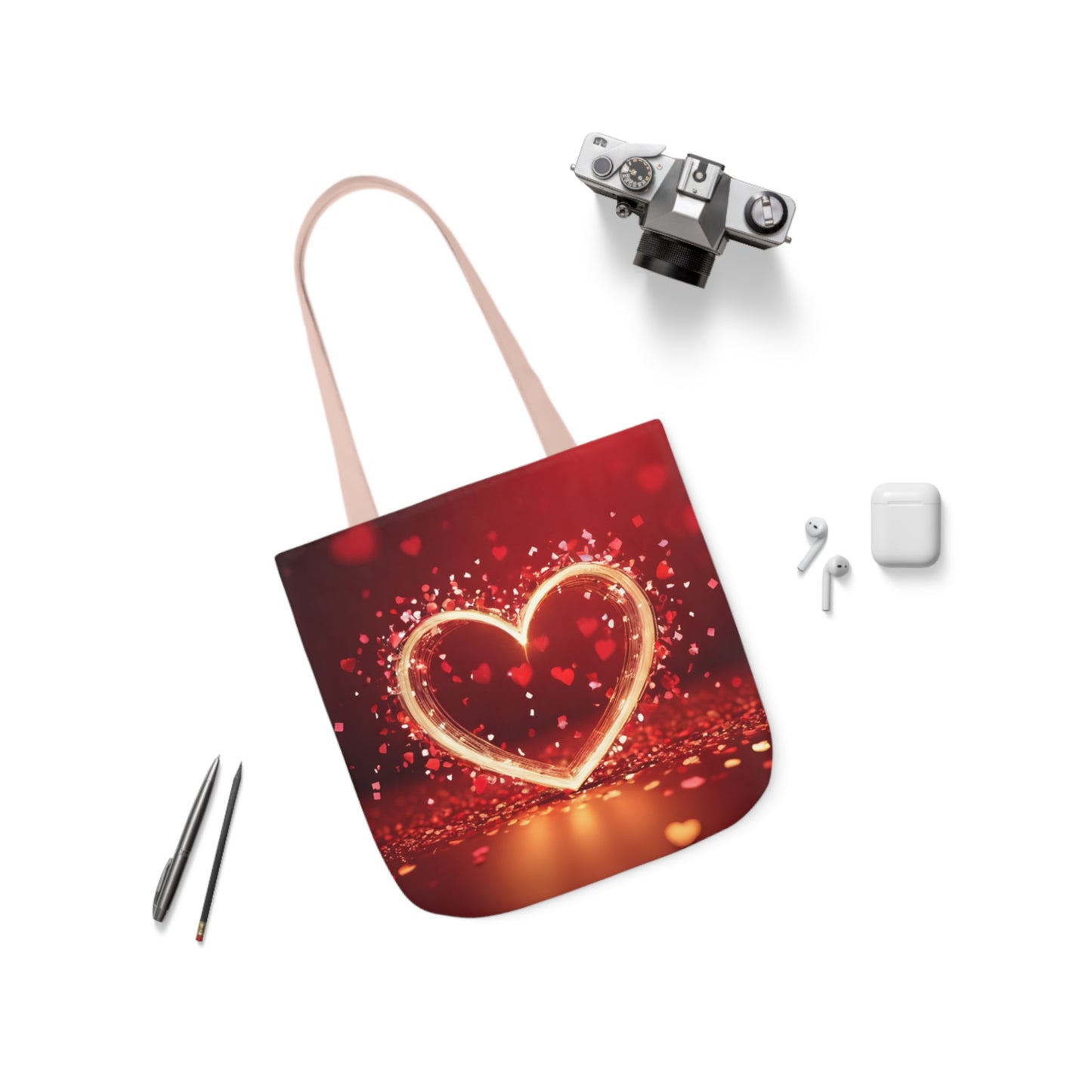 Valentines - Canvas Tote Bag, 5-Color Straps