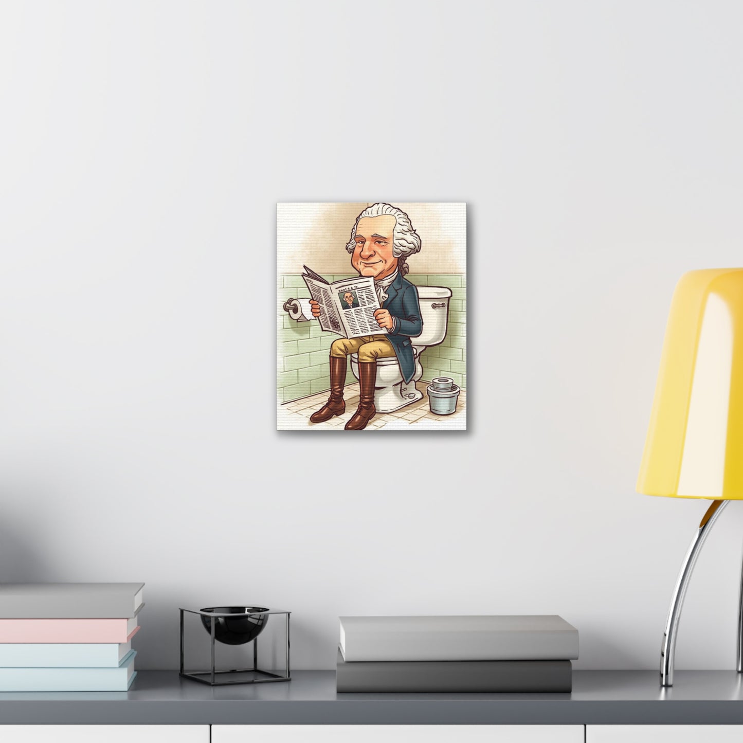 George on the pot - Canvas Stretched, 0.75" - Wall Art 2026 - Bathroom Humor