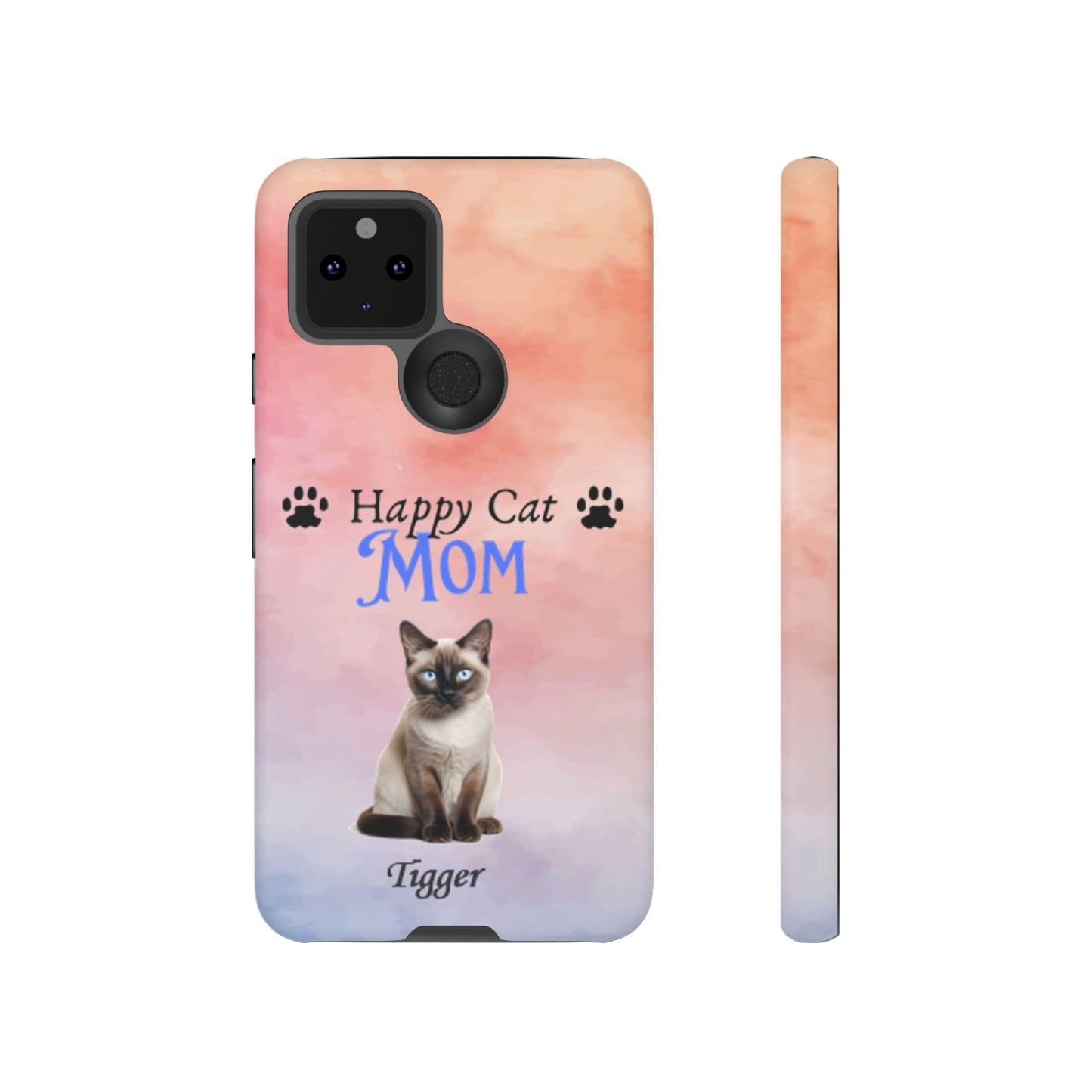 Happy Cat Mom - Personalized - Whimsical Phone Cases - Mother's Day