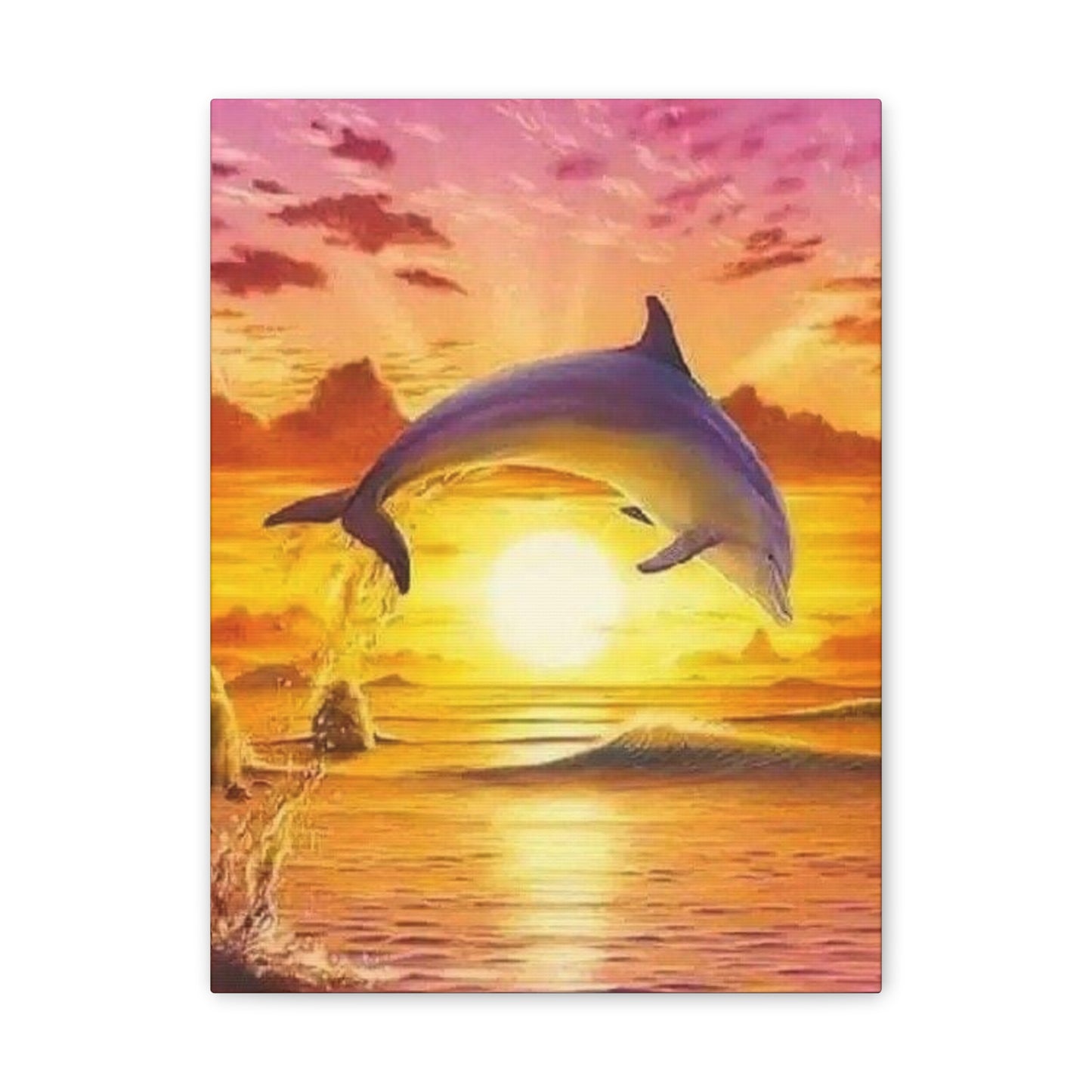 Dolphin - Canvas Stretched, 0.75"