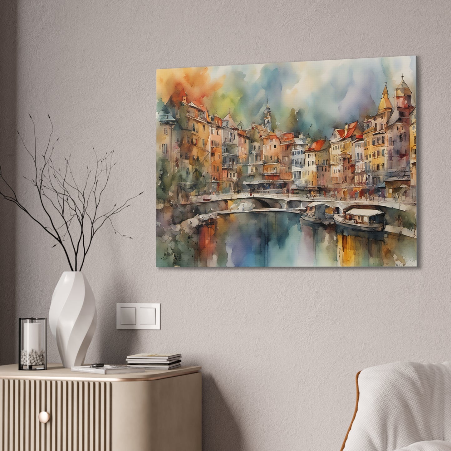 Coastal Town - Canvas Stretched, 0.75" - 2026 Wall Art - Places