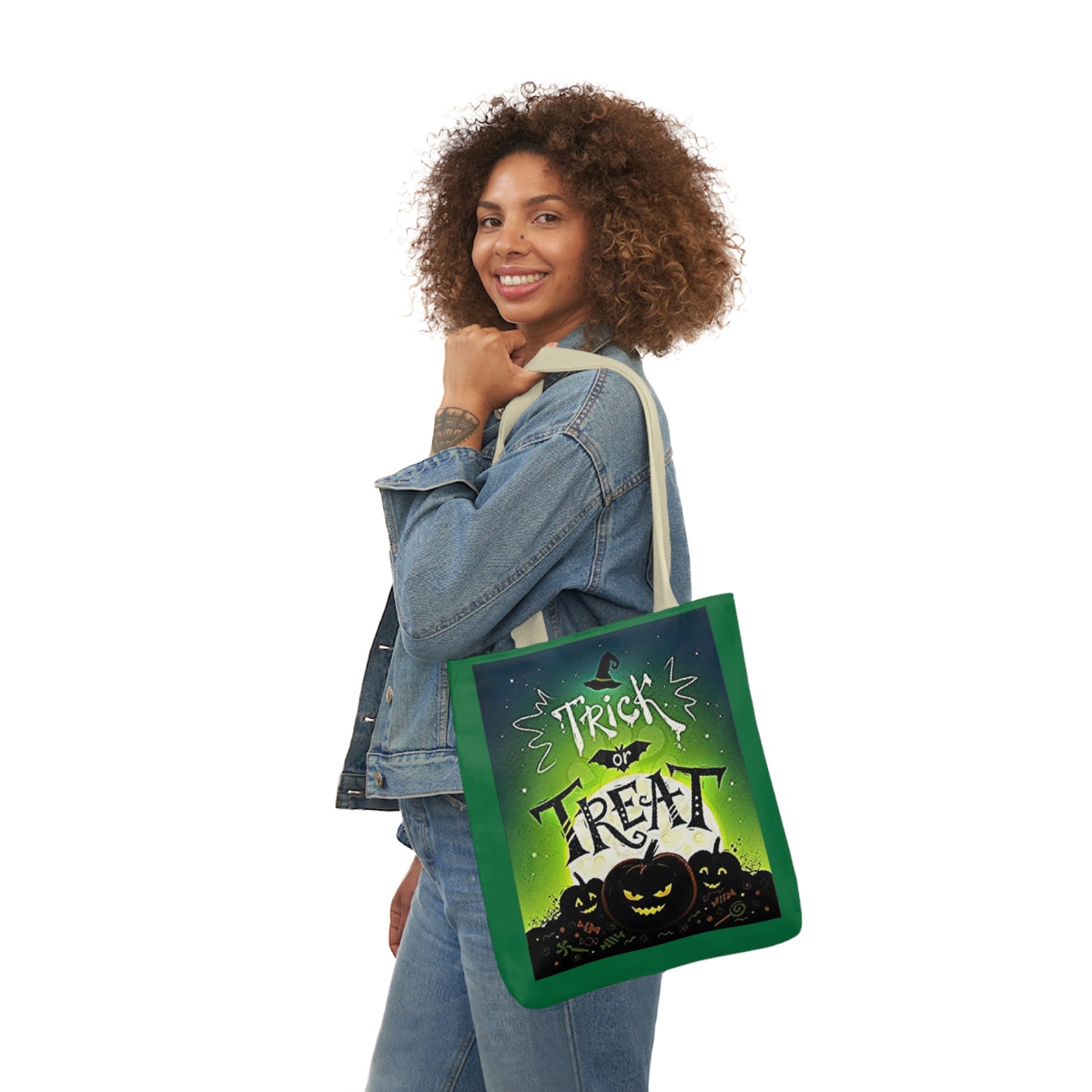 Trick or Treat - Canvas Tote Bag, 5-Color Straps - Halloween