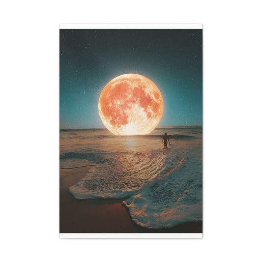 Moon on the water - Canvas Stretched, 0.75"