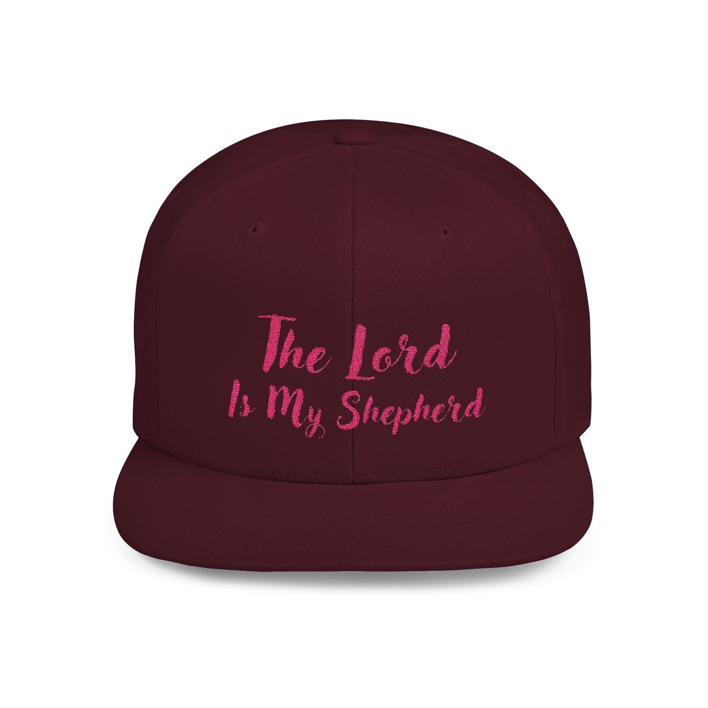 The Lord is My Shepherd - Pink - Embroidered - Flat Bill Snapback - Base Ball Cap - Easter - Mother's Day - Father's Day