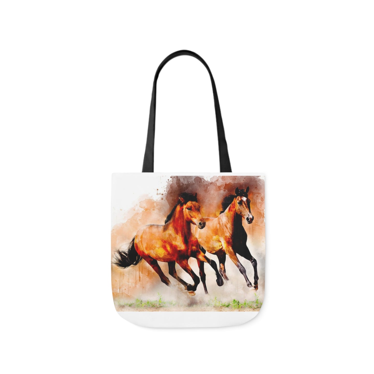 Horses - Canvas Tote Bag, 5-Color Straps