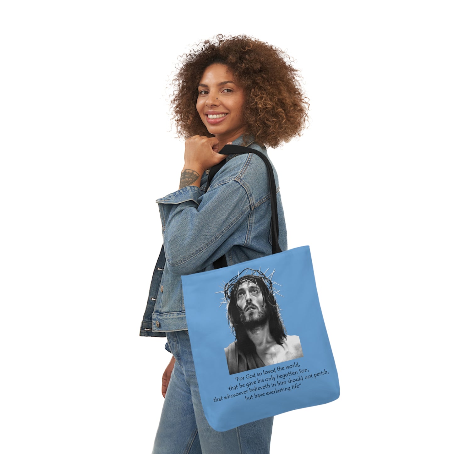 John 3:16 - Canvas Tote Bag, 5-Color Straps - Religion - Easter