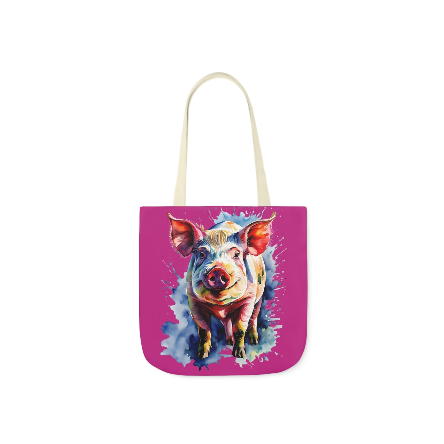 Arnold the Pig - Canvas Tote Bag, 5-Color Straps