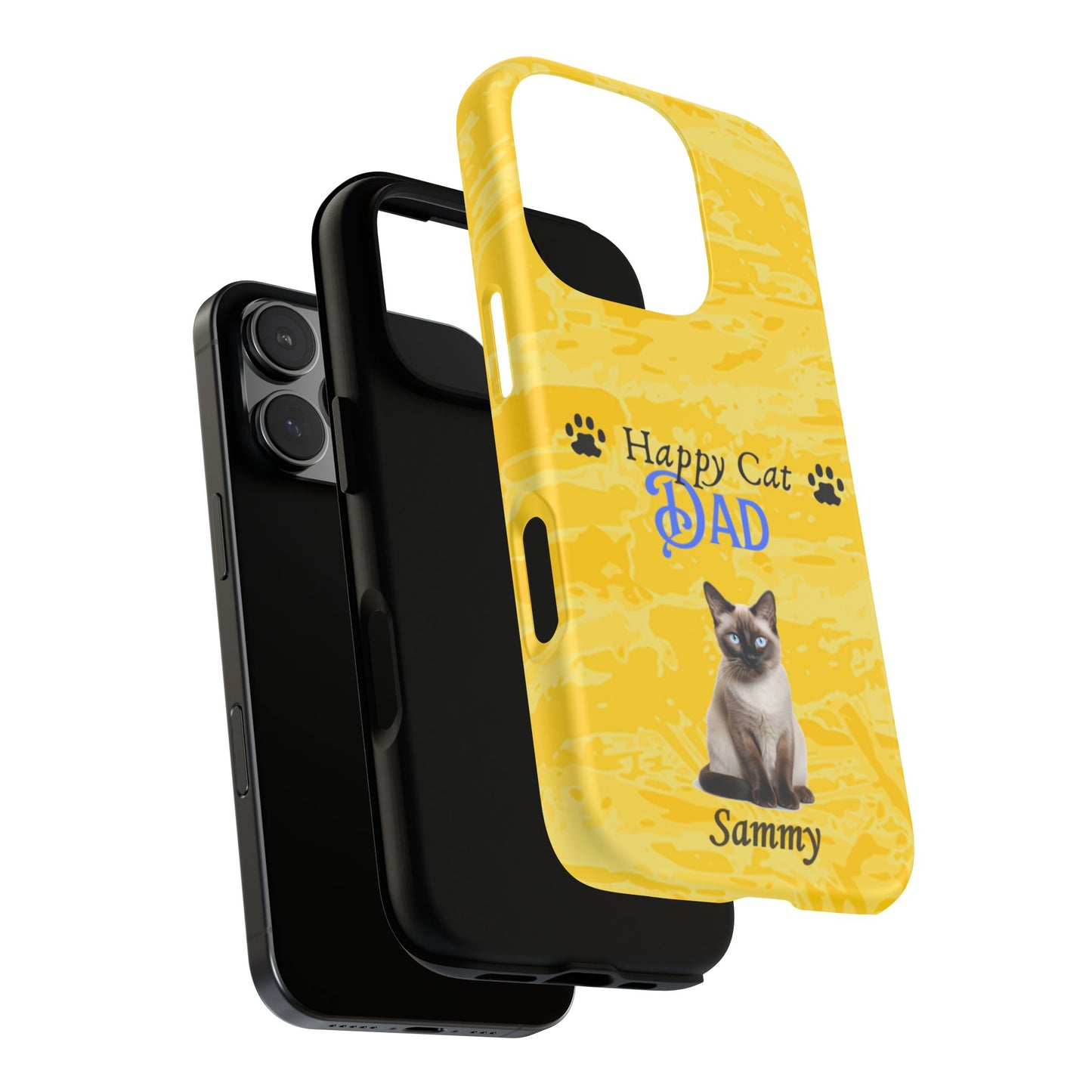 Happy Cat Dad - Personalized - Whimsical Phone Cases - Father's Day