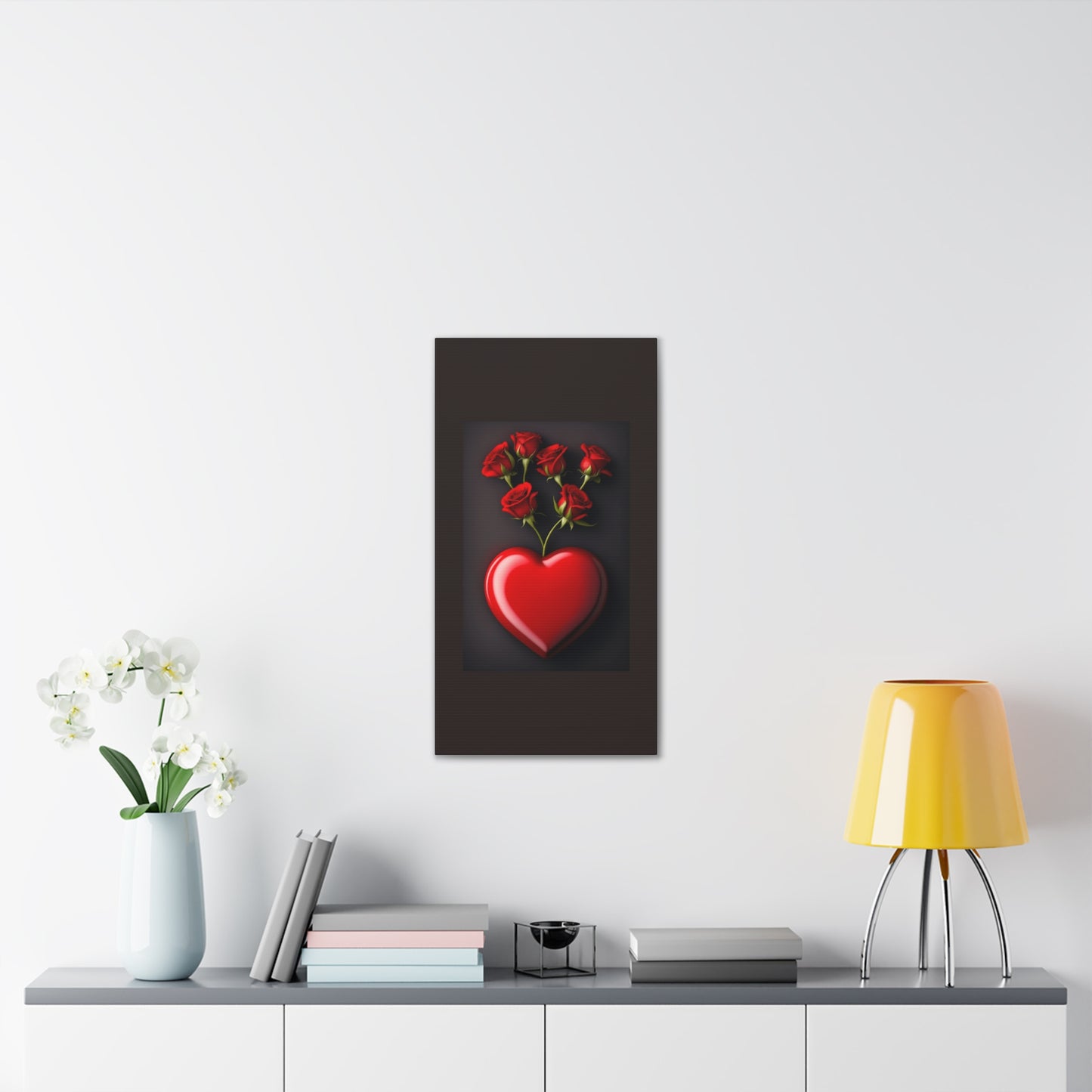 Heart and Roses - Canvas Stretched, 0.75" - Mother's Day