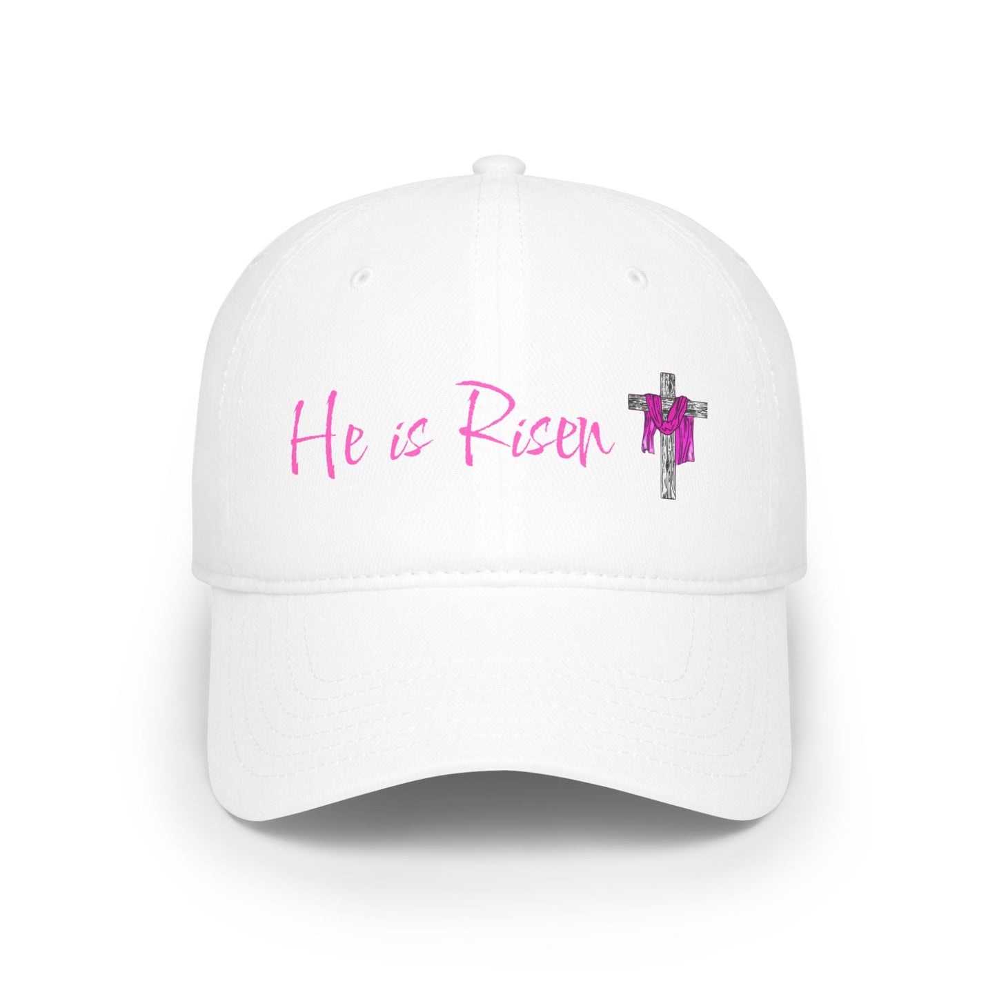 He is Risen - Pink - Low Profile Baseball Cap - Easter - Mother's Day - Father's Day - Easter 1