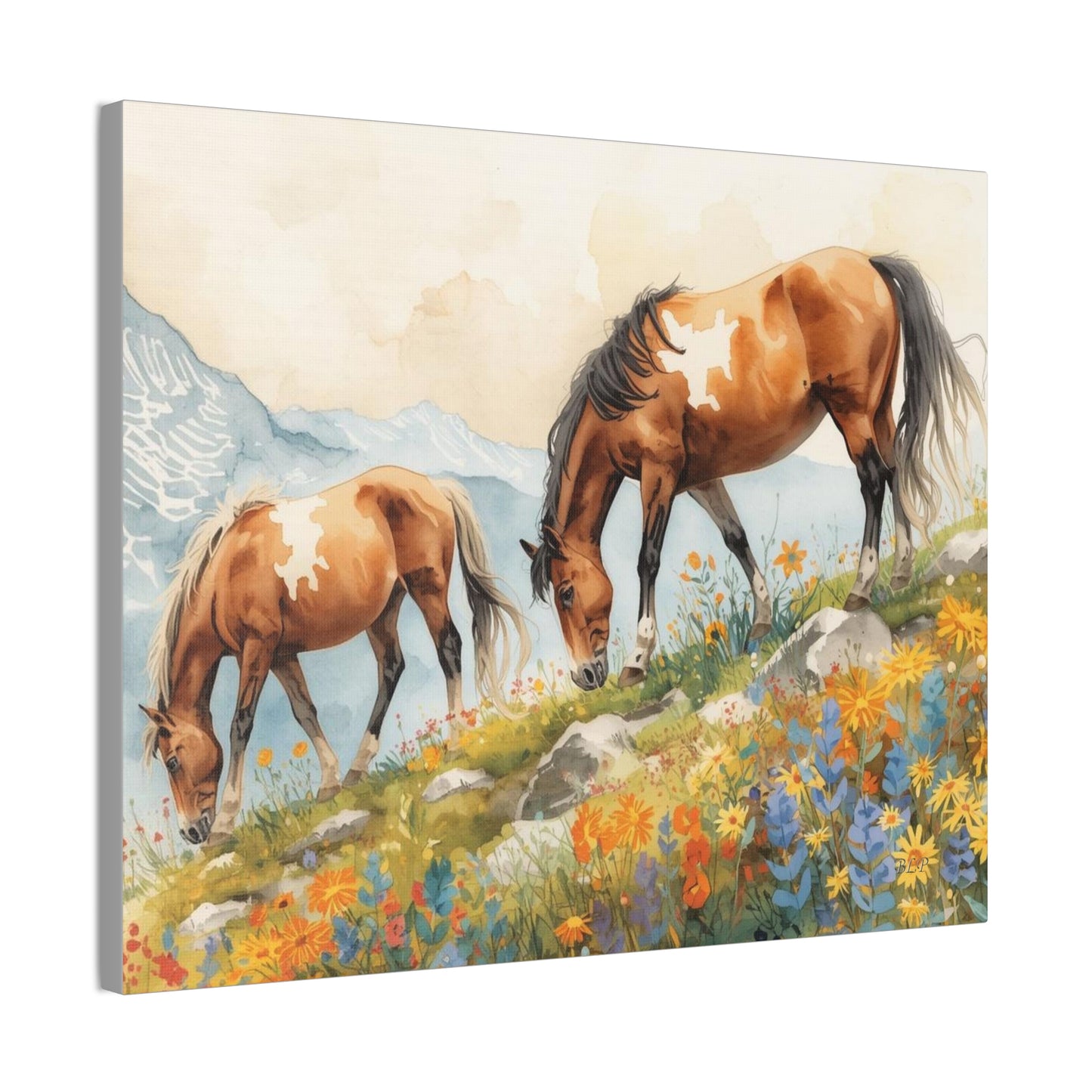 Horses Grazing - Canvas Stretched, 0.75" - Wall Art 2026 - Animals