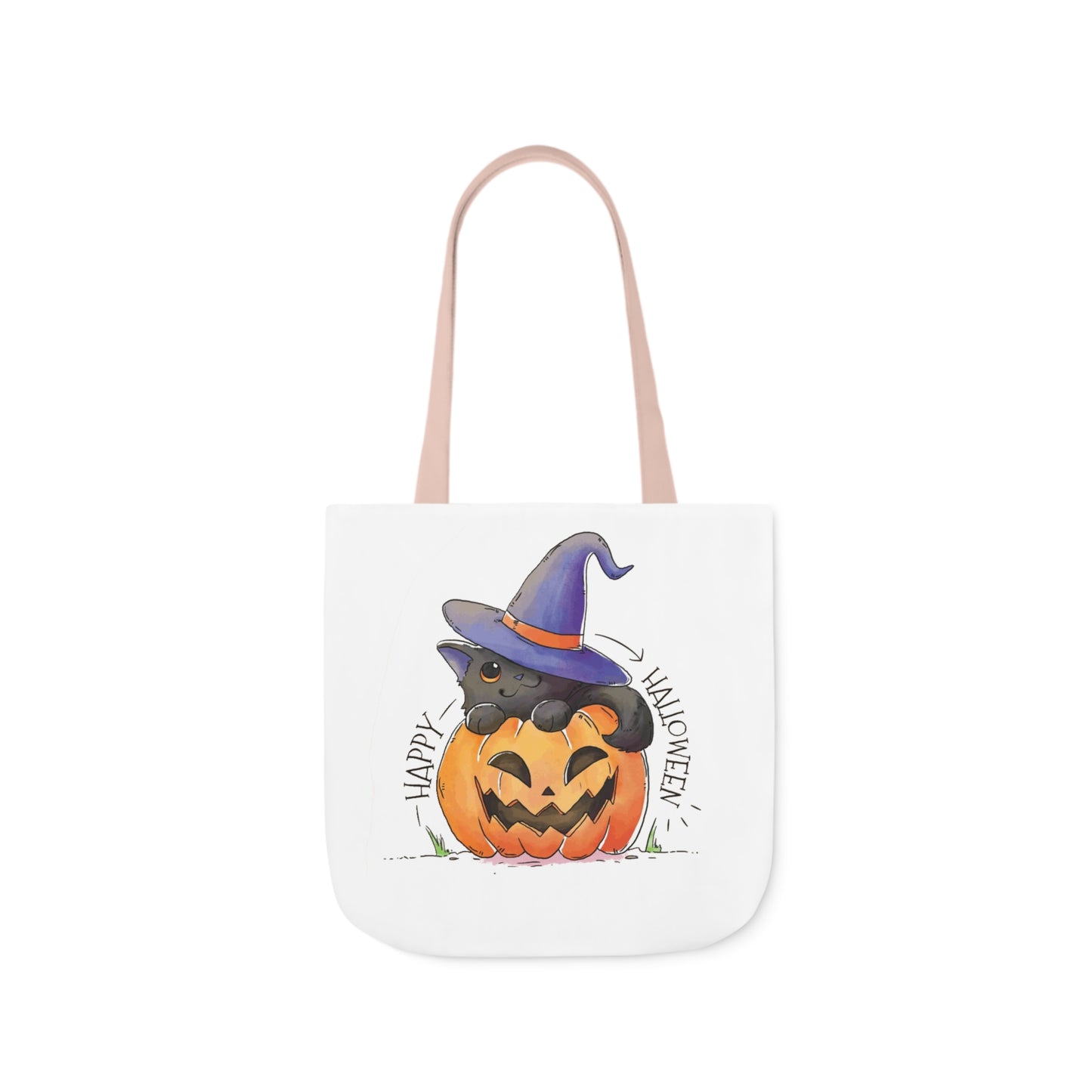 Happy Halloween - Canvas Tote Bag, 5-Color Straps - Halloween