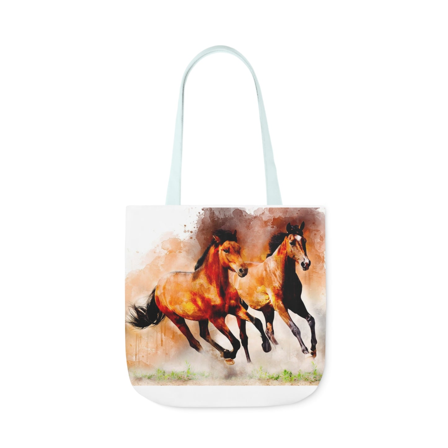 Horses - Canvas Tote Bag, 5-Color Straps