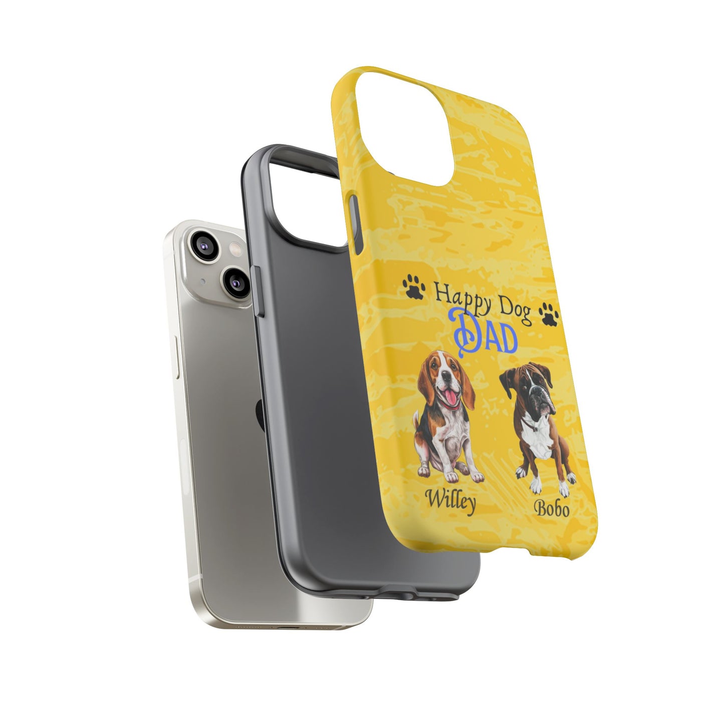 Happy Dog Dad - Personalized - Whimsical Phone Cases - Father's Day